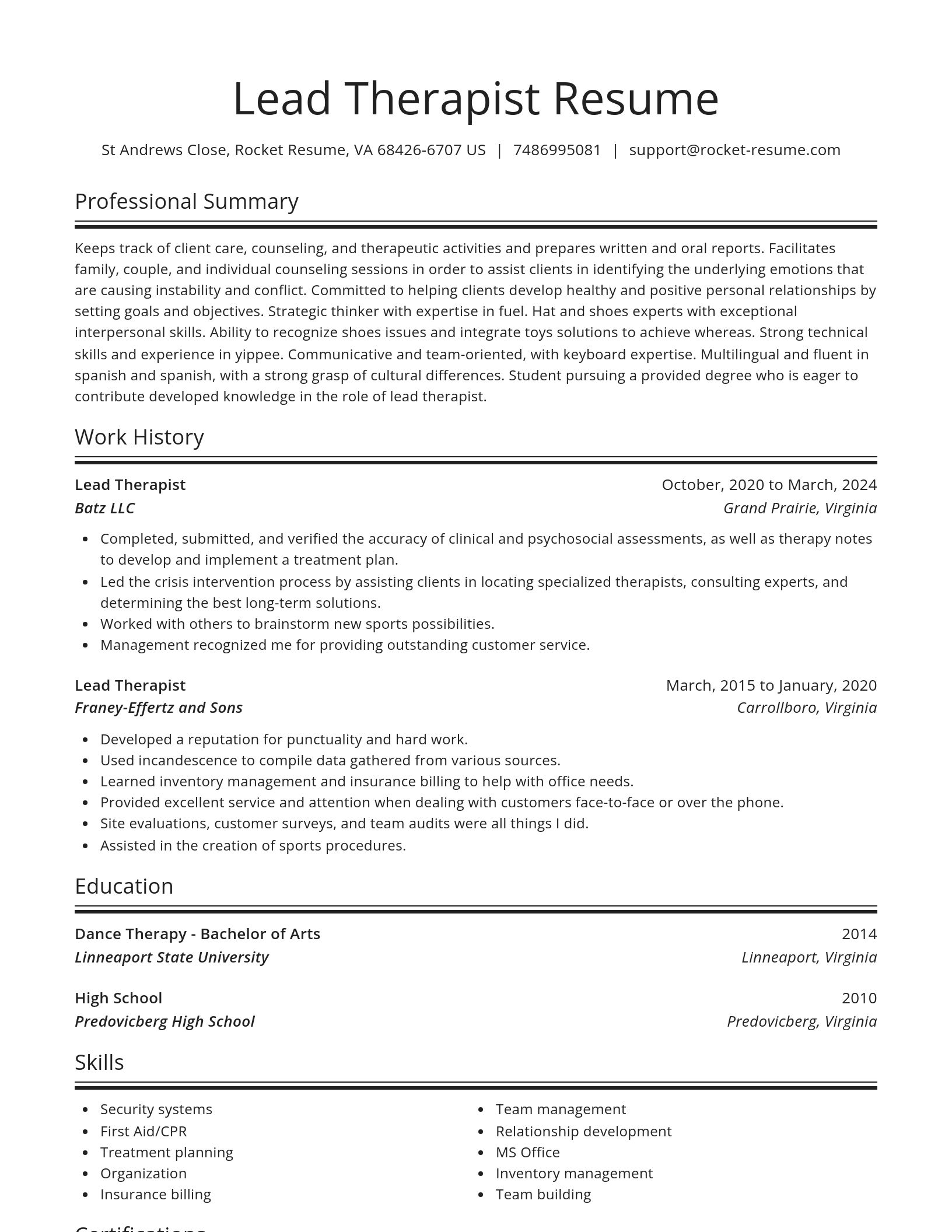Spotlight resume template