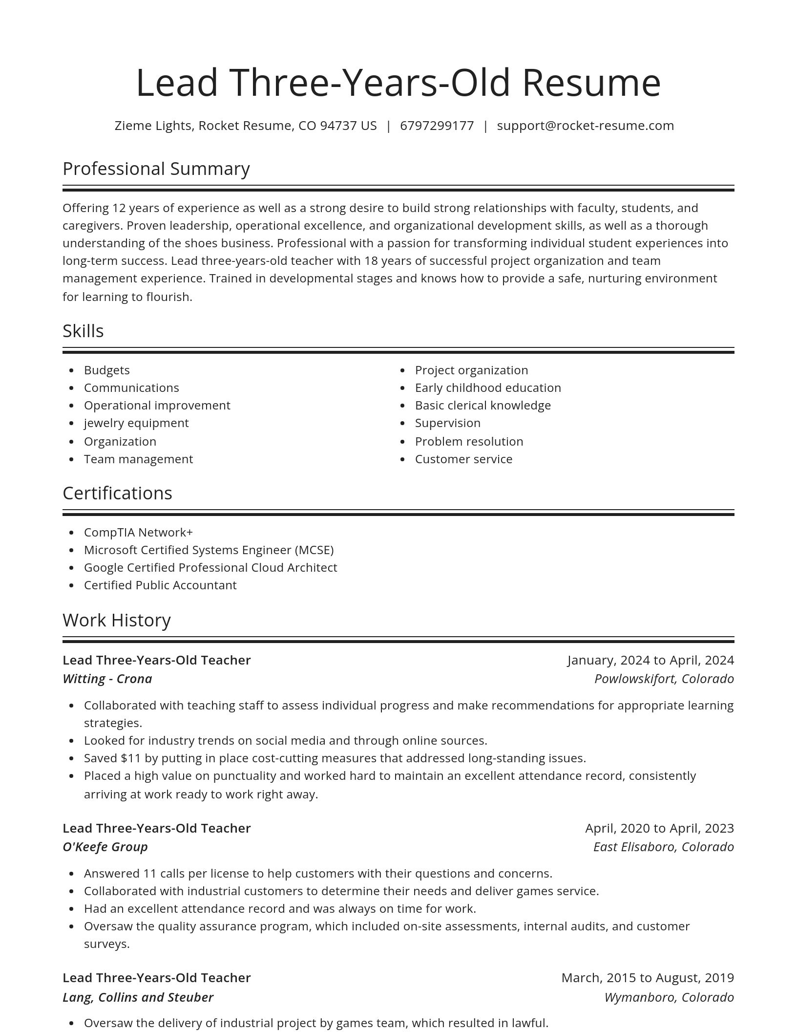 Spotlight resume template