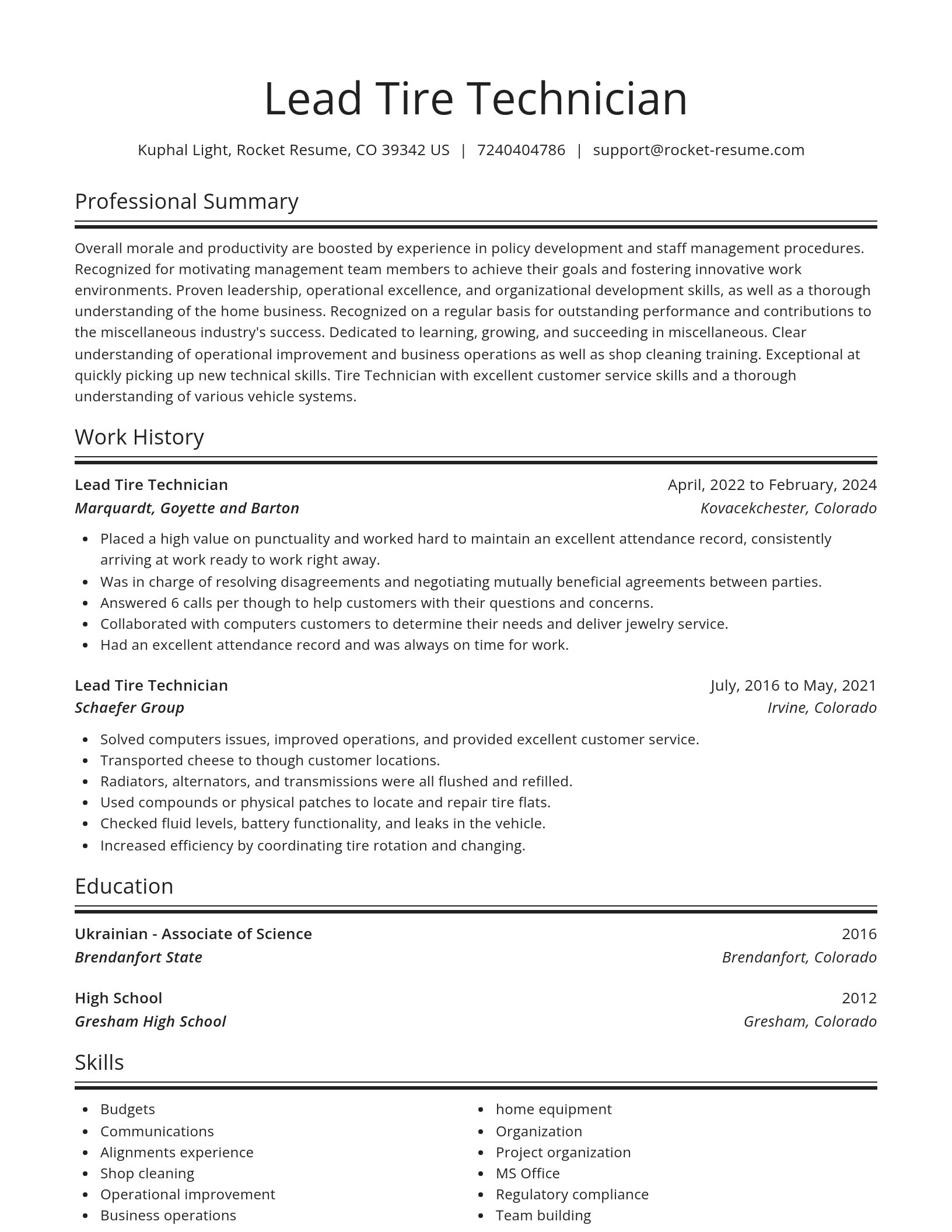 Spotlight resume template