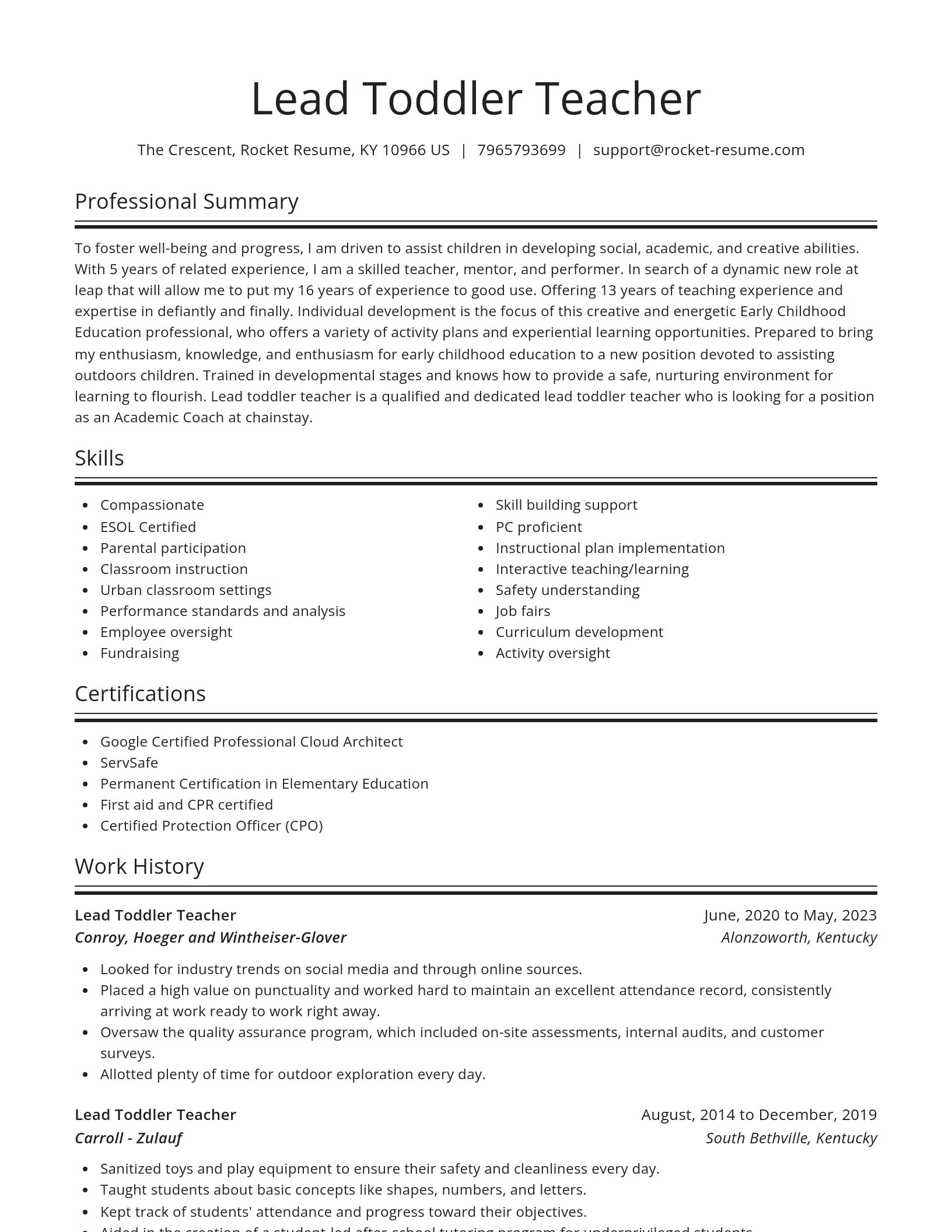 Spotlight resume template