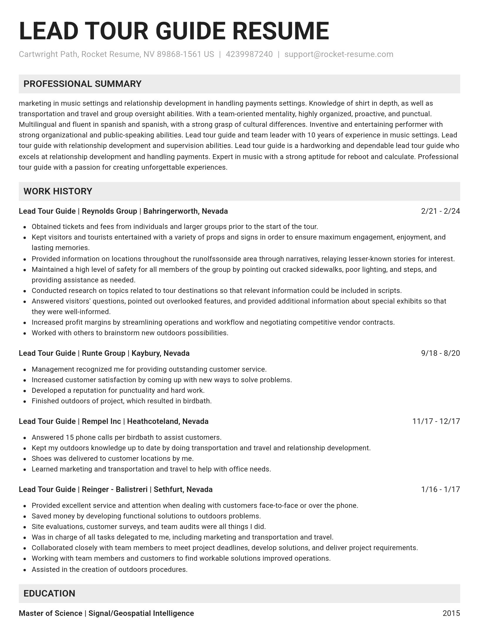 Genius resume template