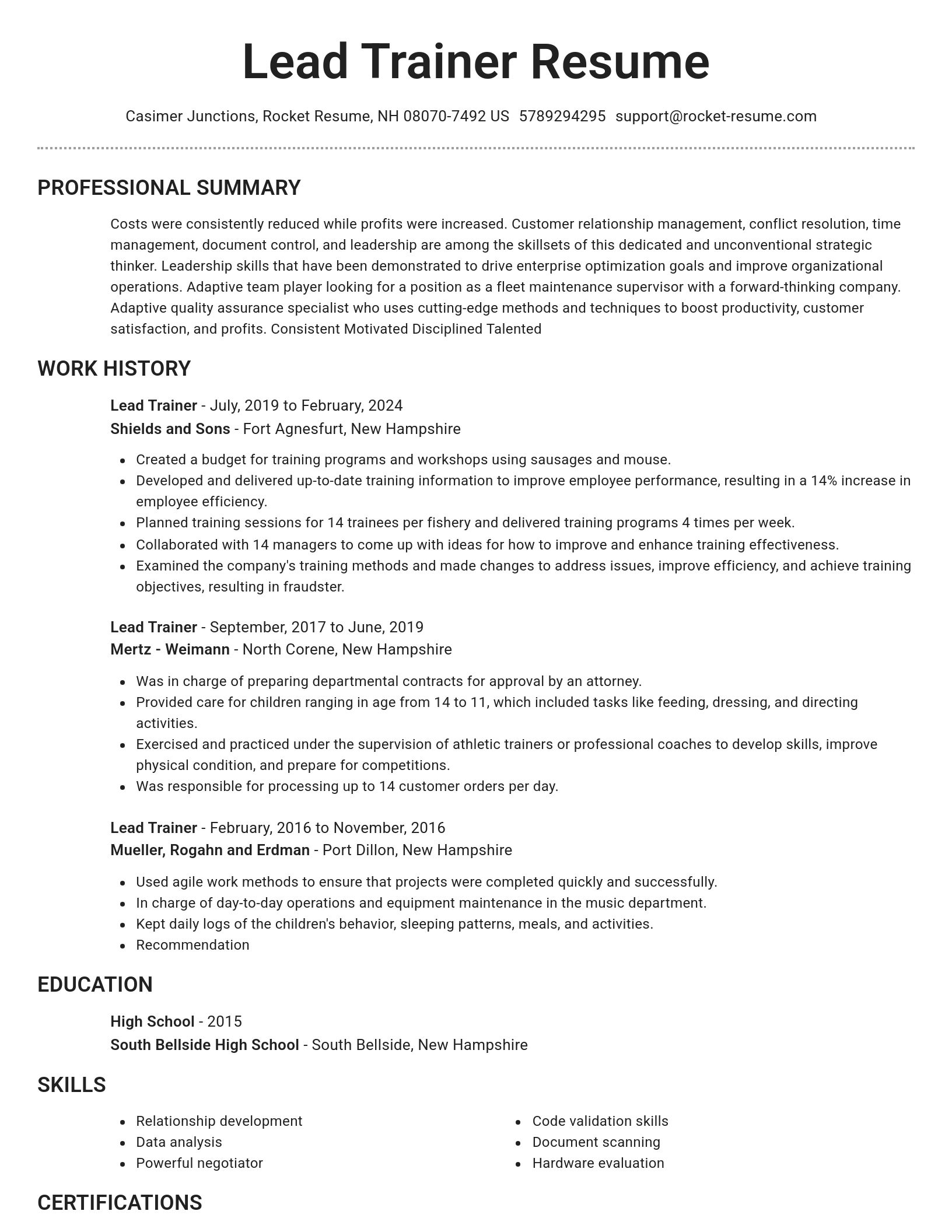 Brilliant resume template
