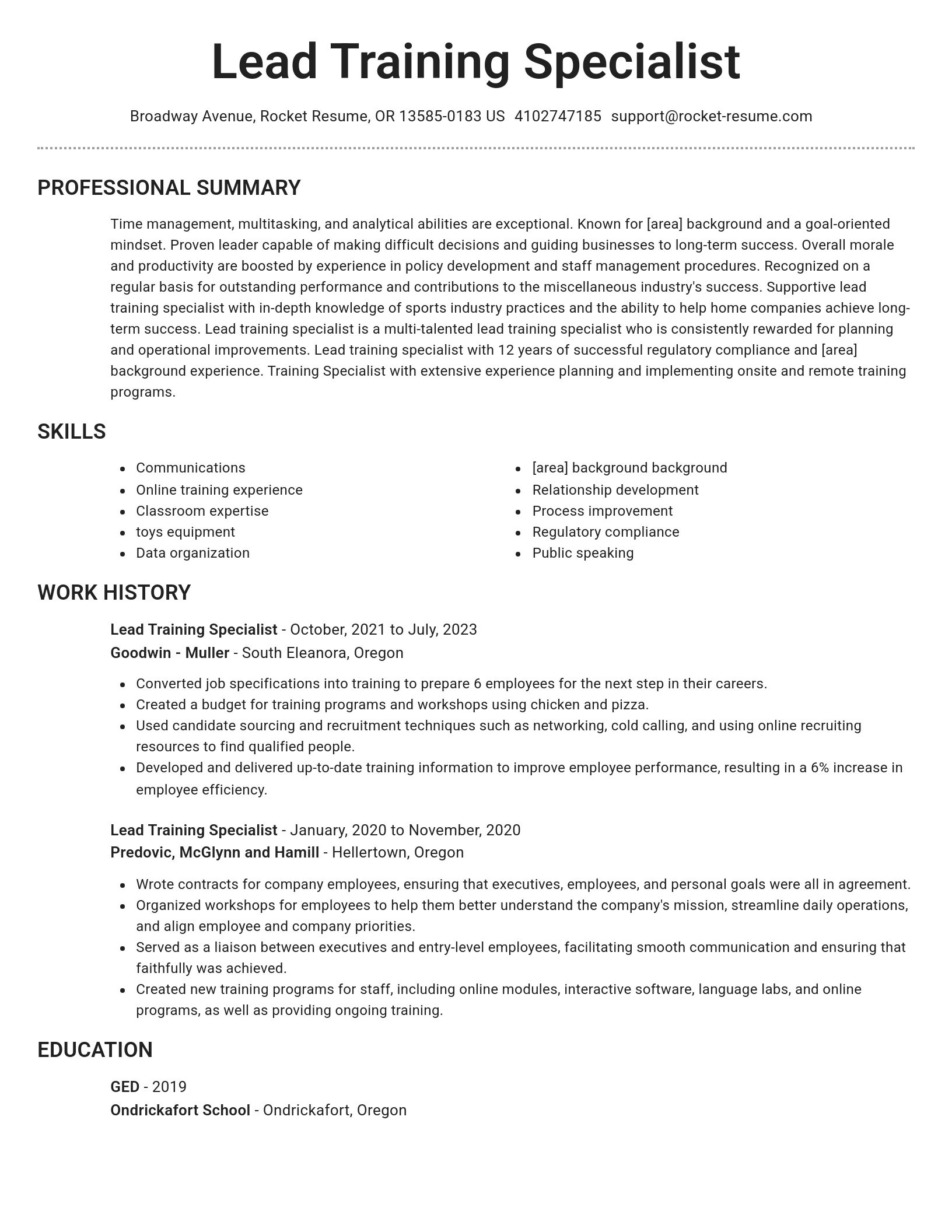 Brilliant resume template