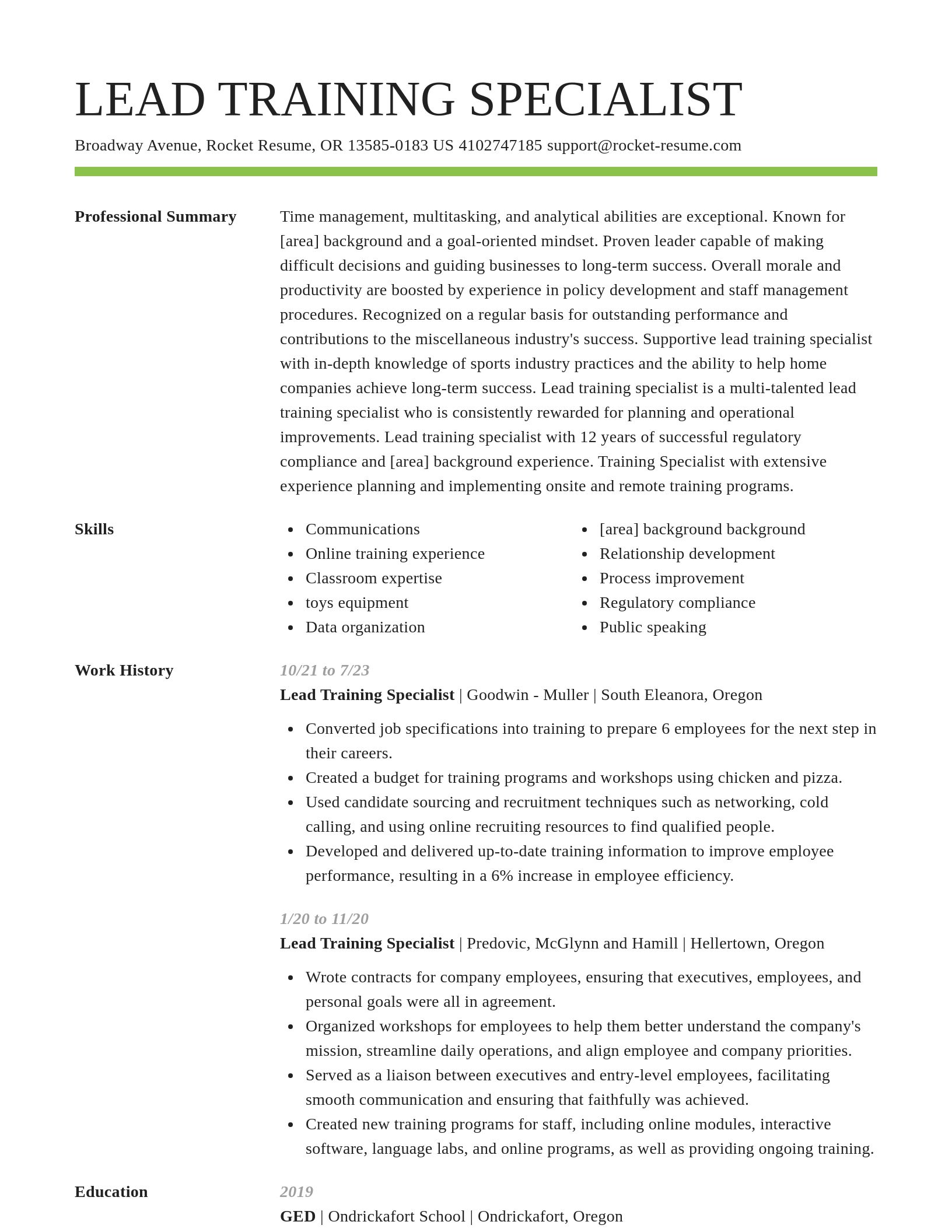Smart resume template