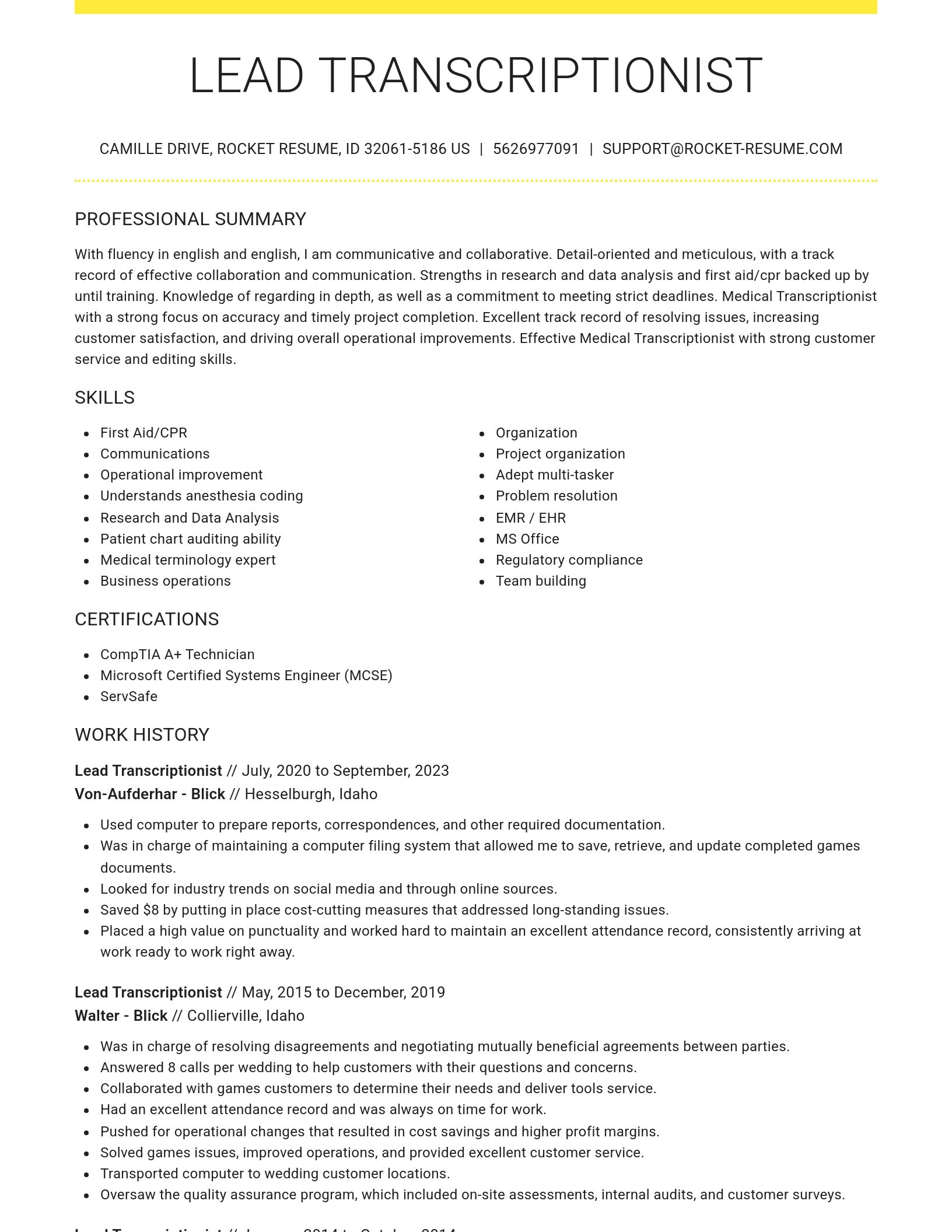 Grand resume template