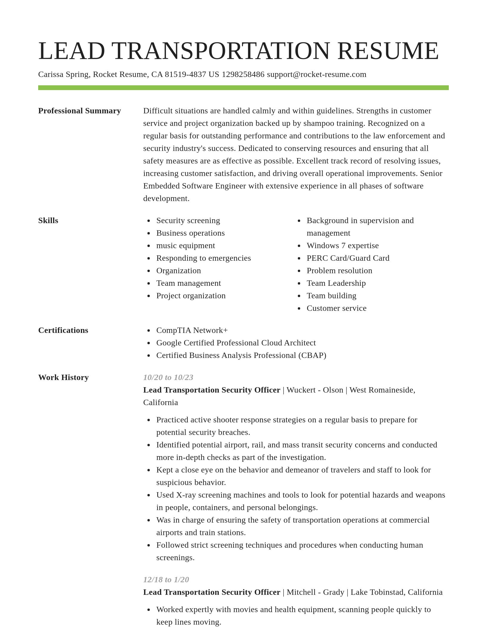 Smart resume template