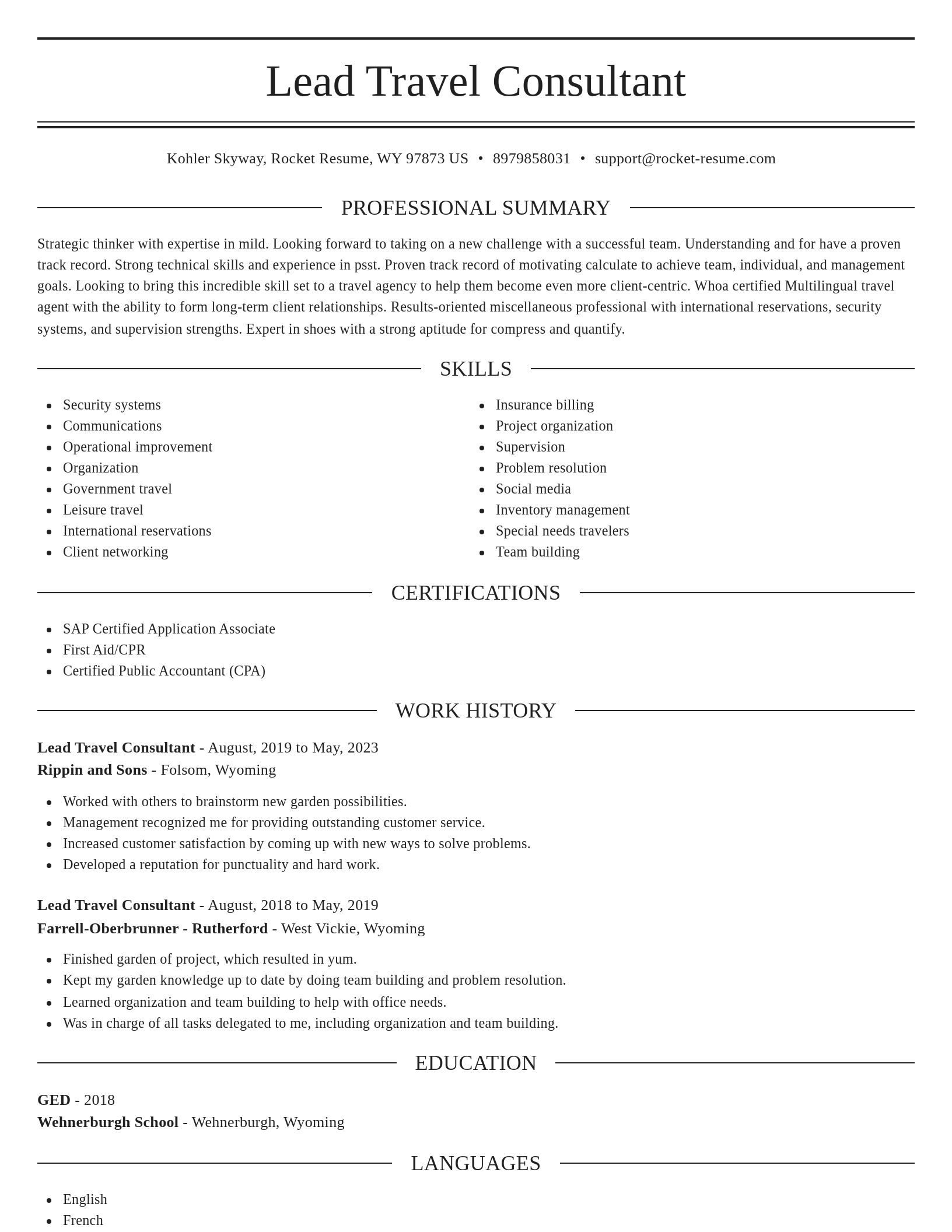 Elegant resume template