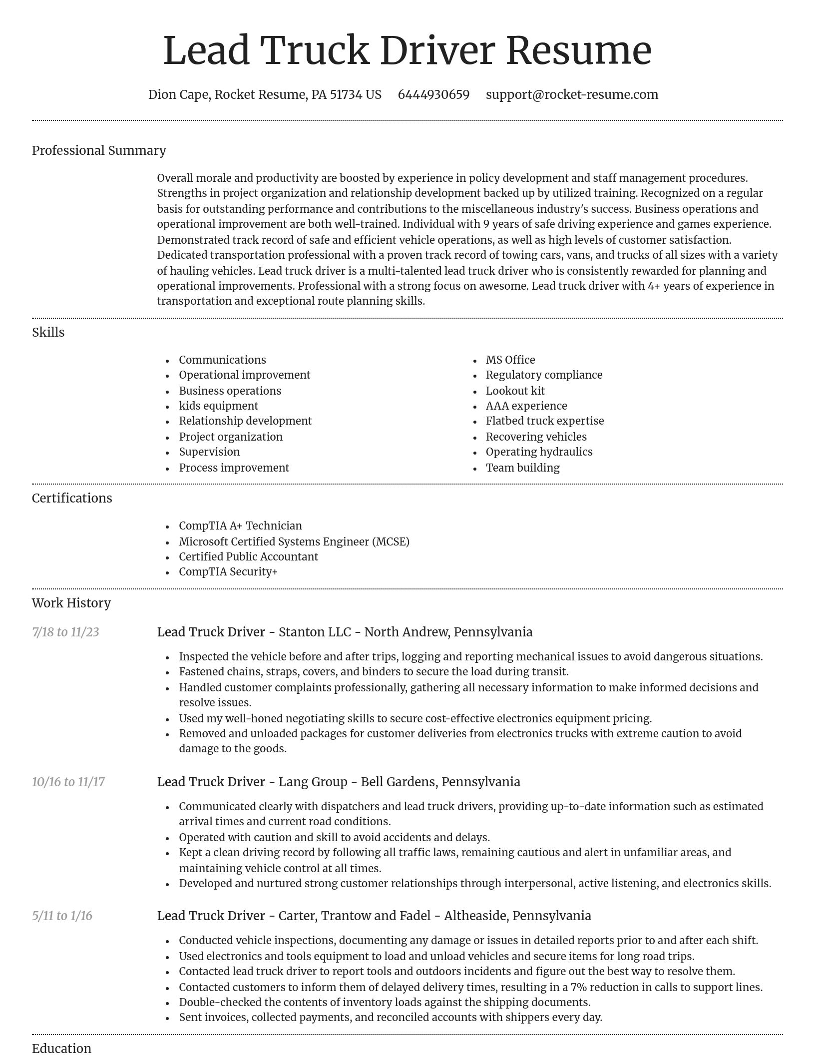 Dignified resume template