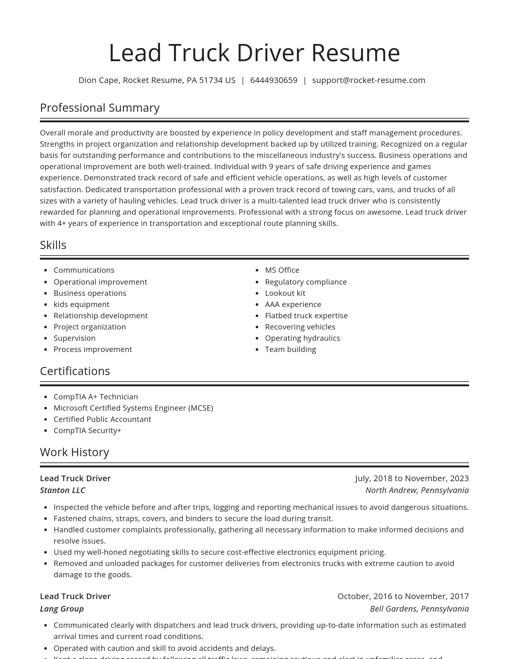 Spotlight resume template