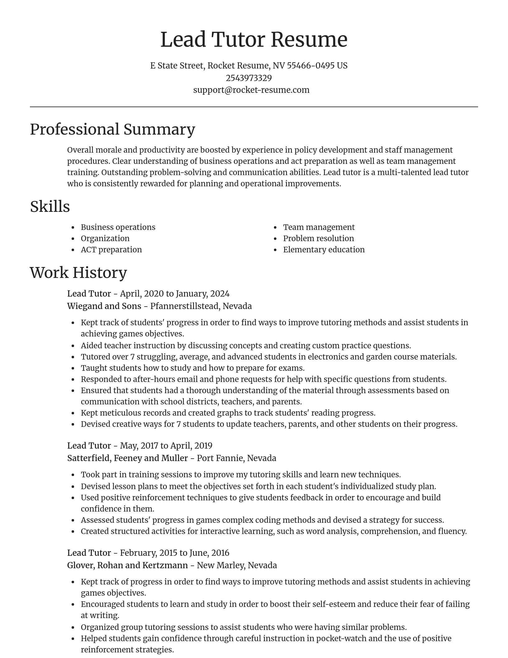 Focal Point resume template