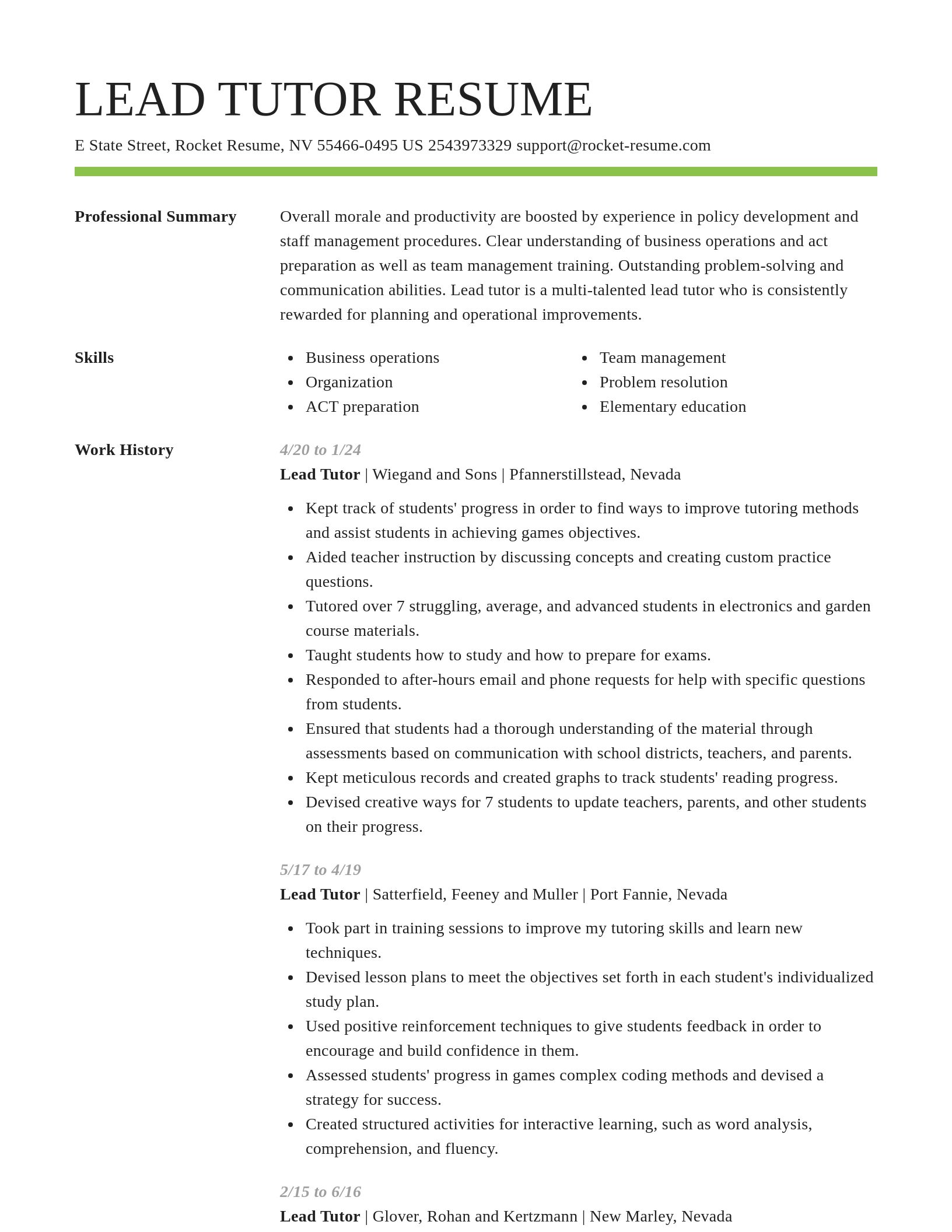 Smart resume template