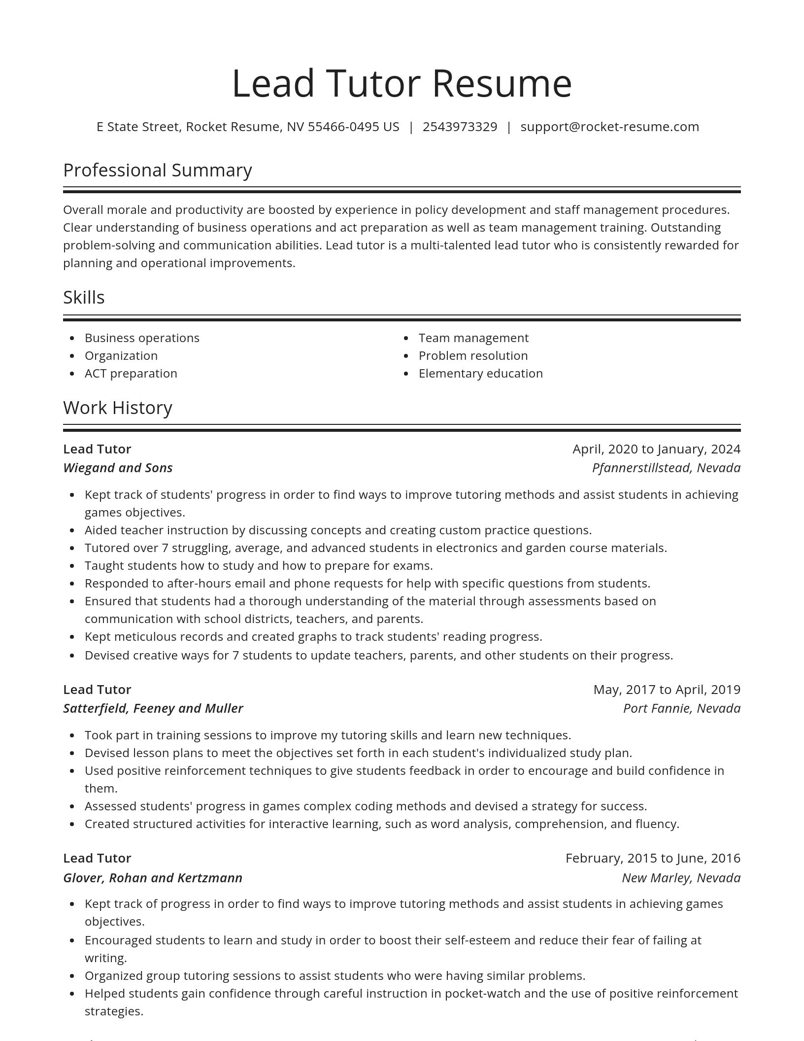 Spotlight resume template