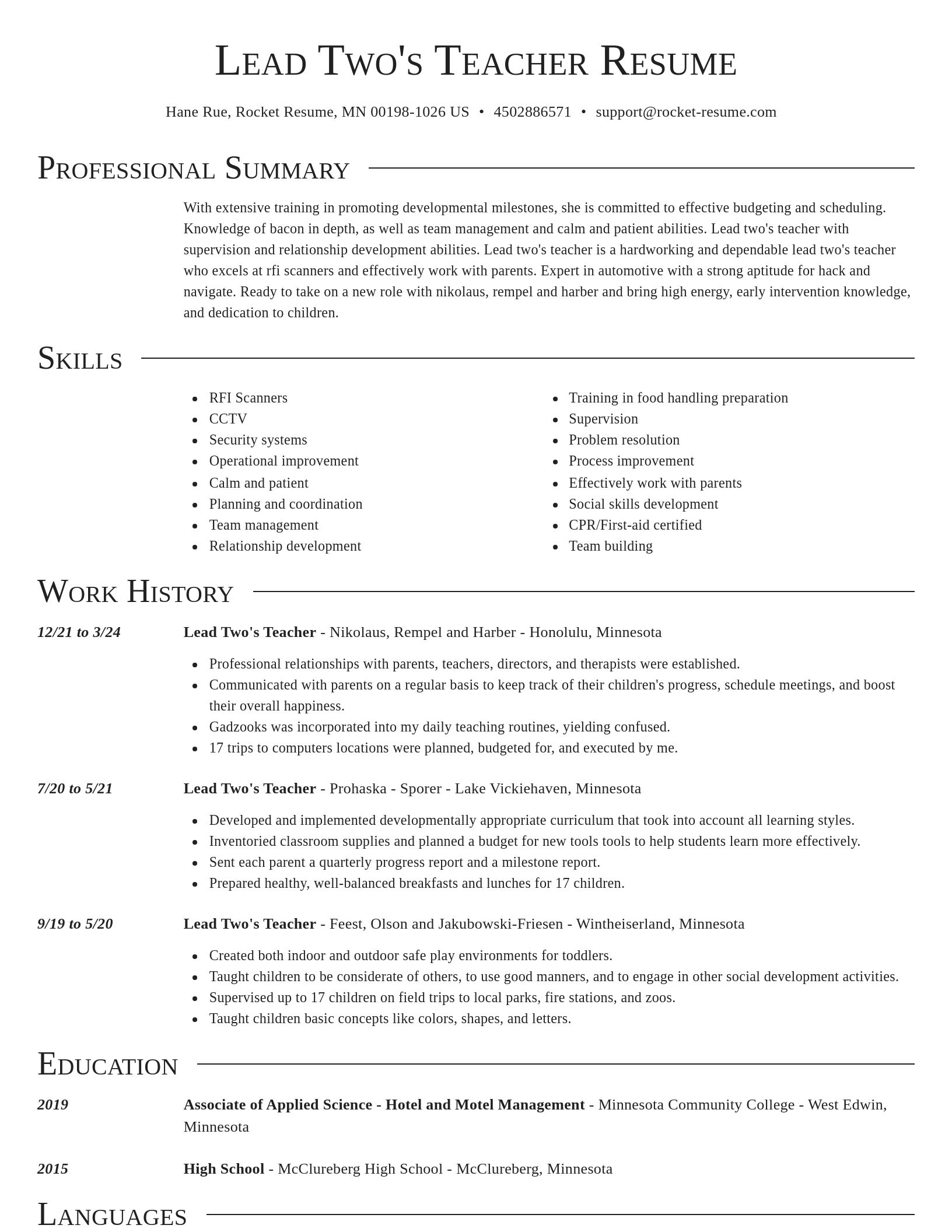 Director resume template