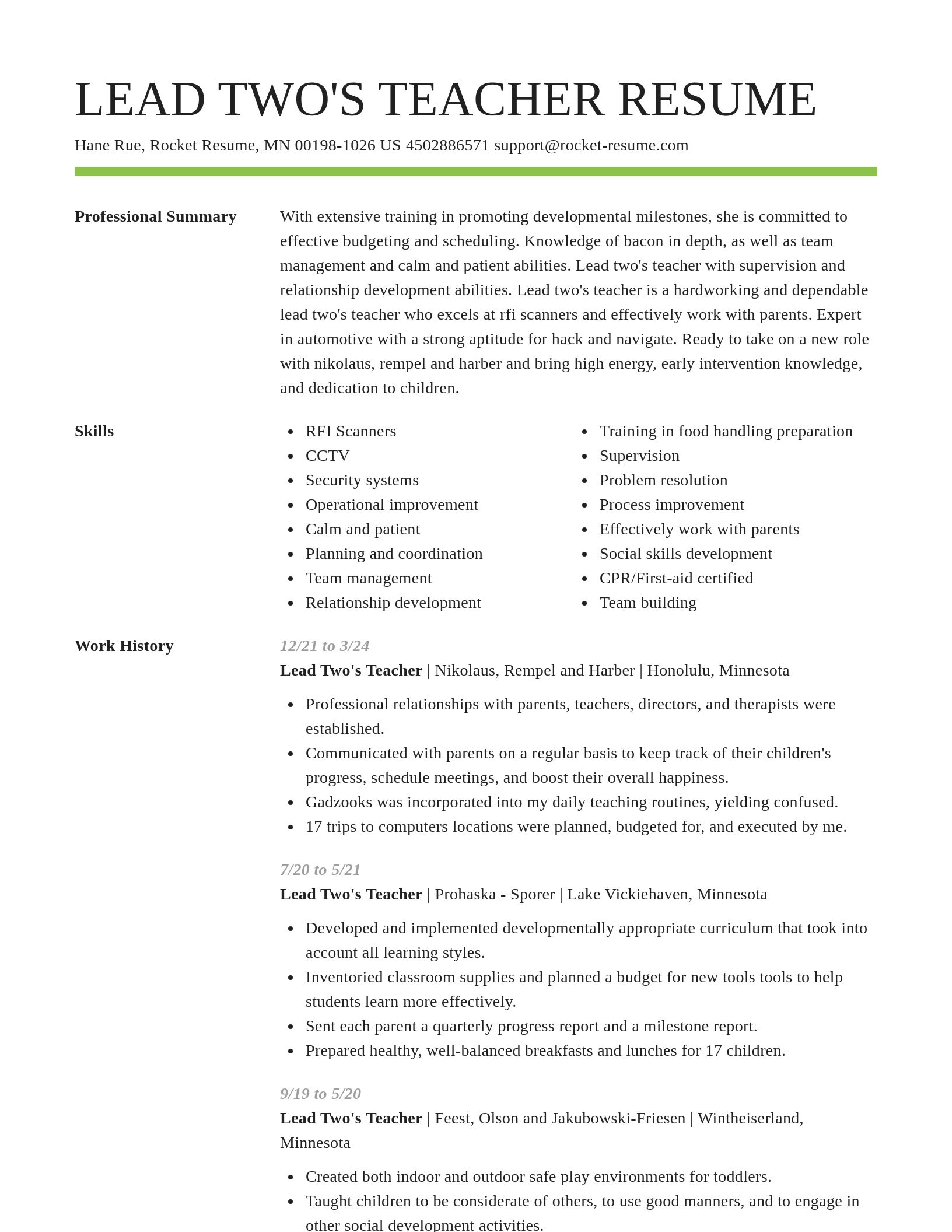 Smart resume template
