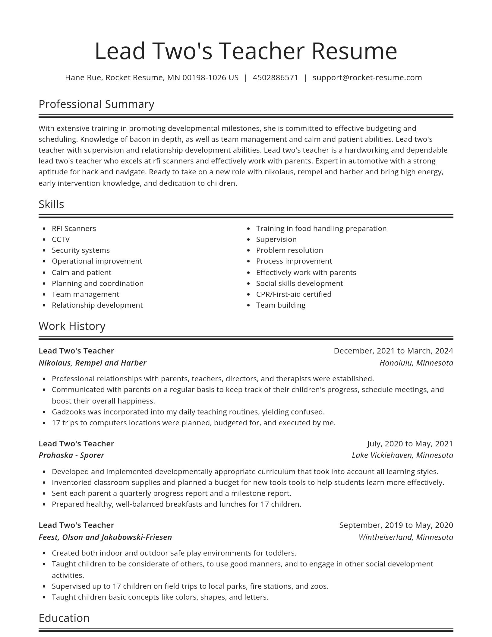 Spotlight resume template
