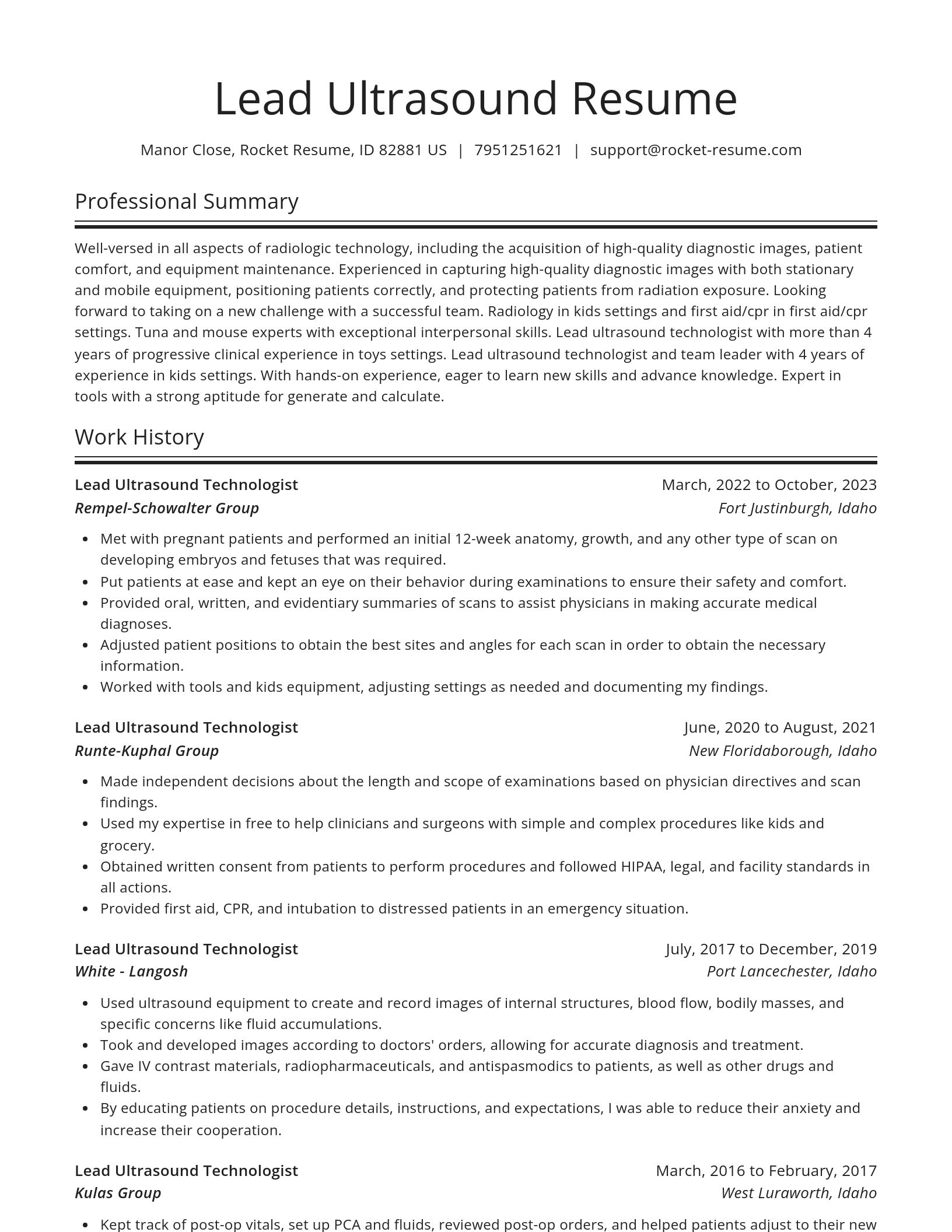 Spotlight resume template