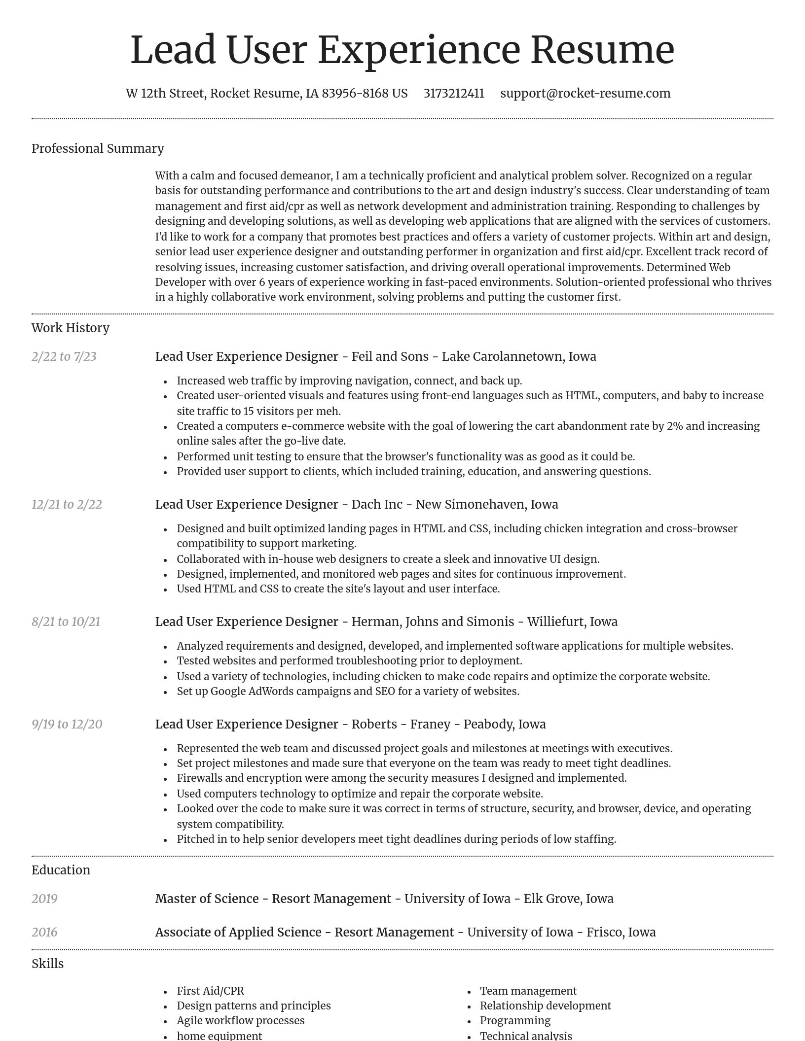 Dignified resume template