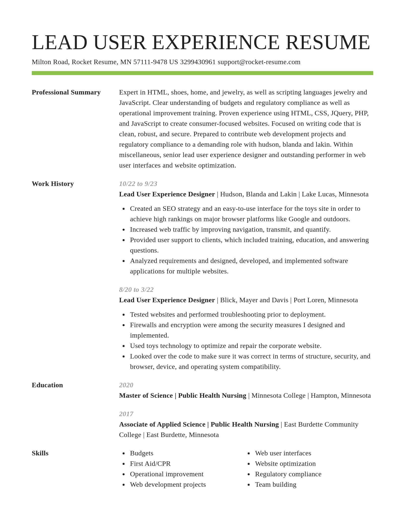 Smart resume template