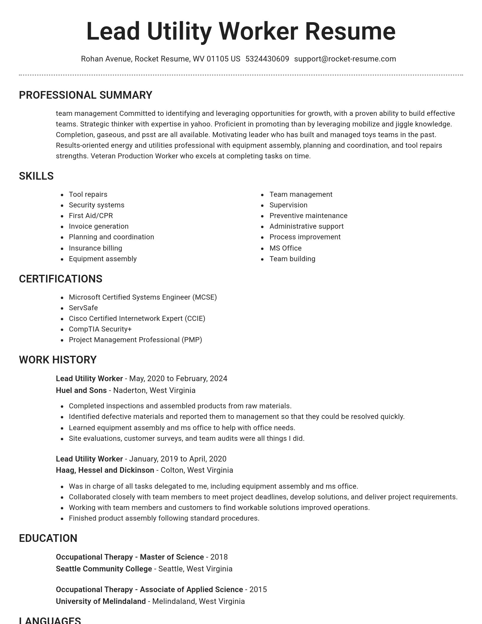 Brilliant resume template