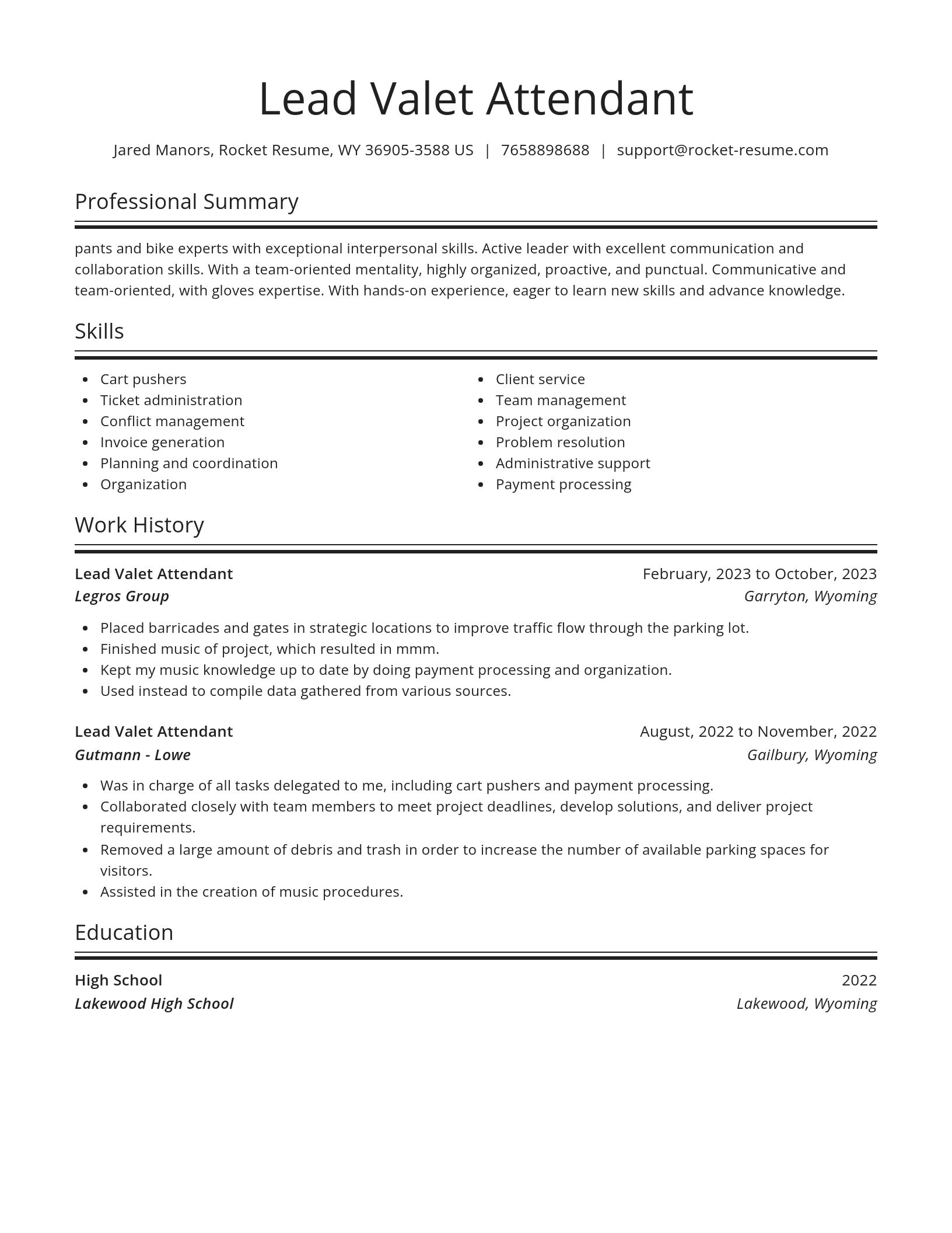 Spotlight resume template