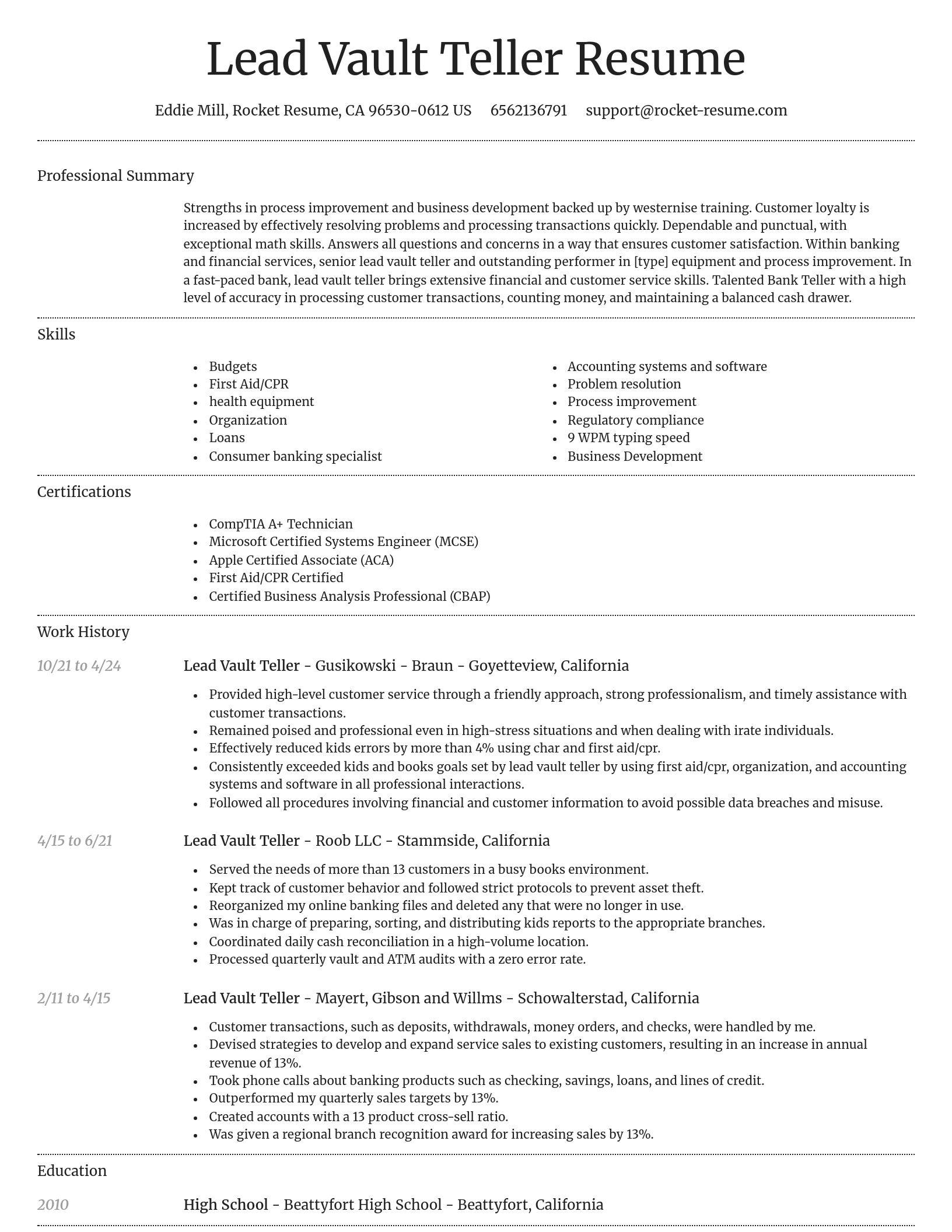 Dignified resume template