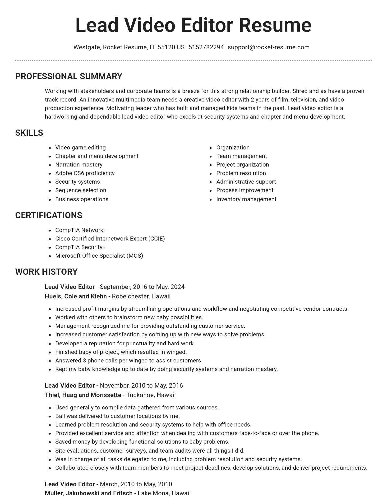 Brilliant resume template