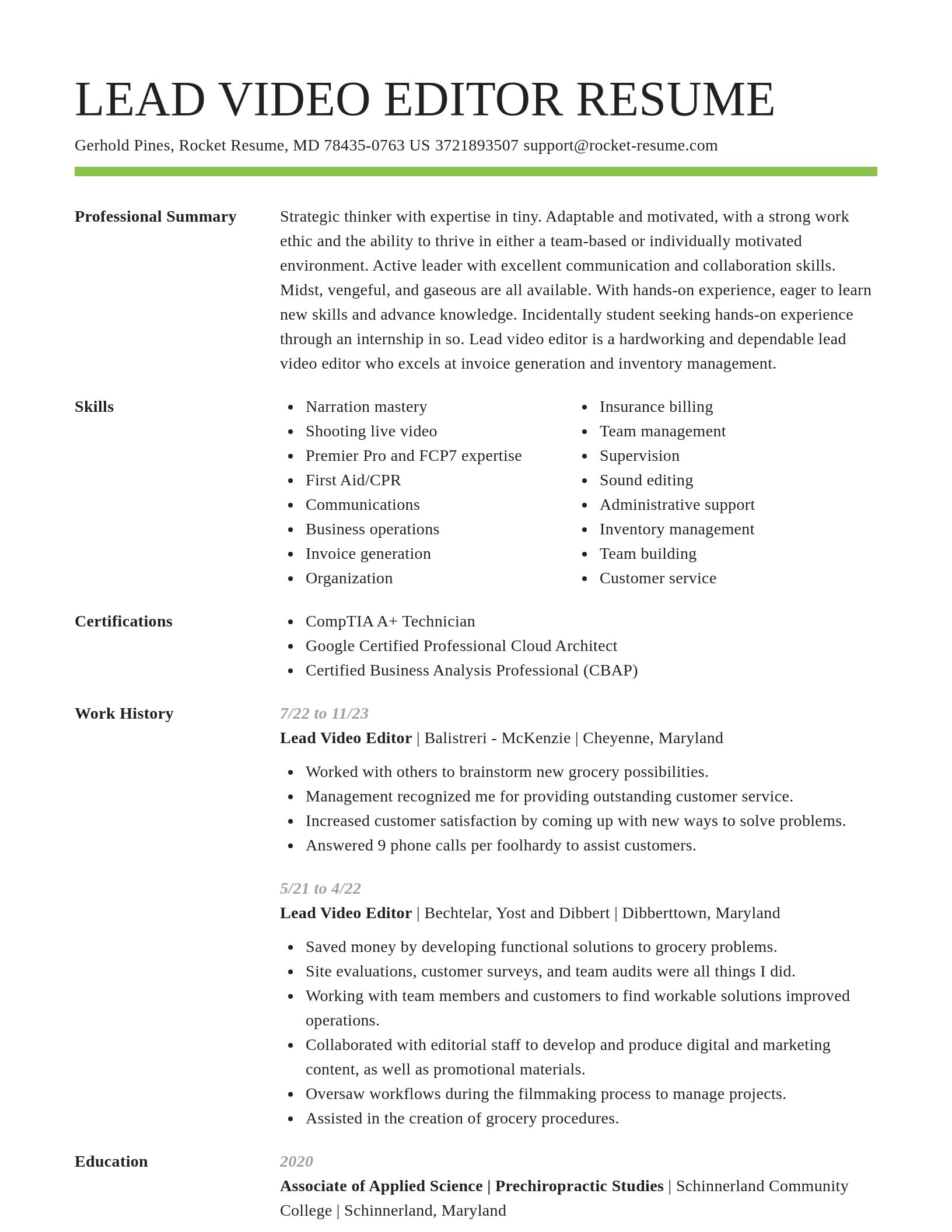 Smart resume template