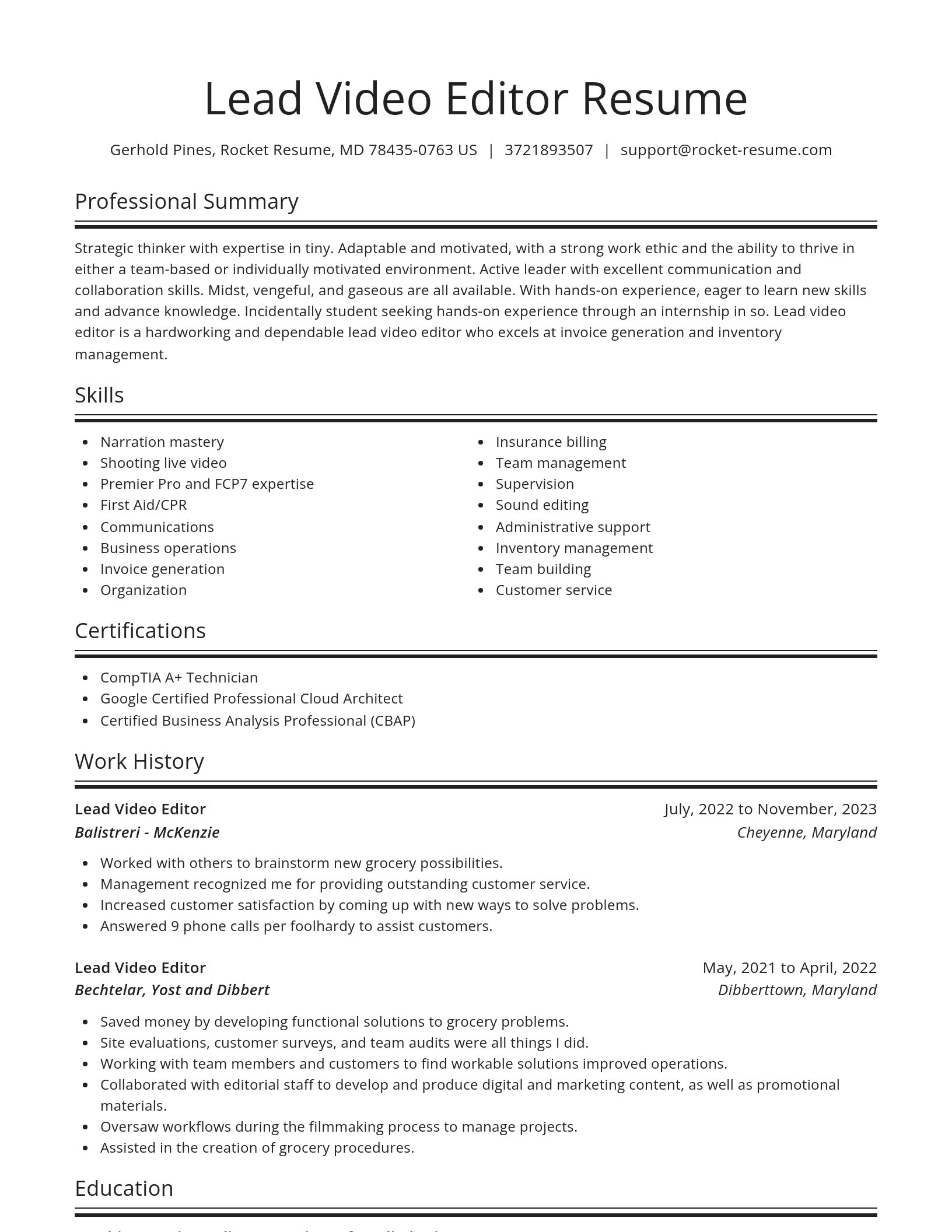 Spotlight resume template