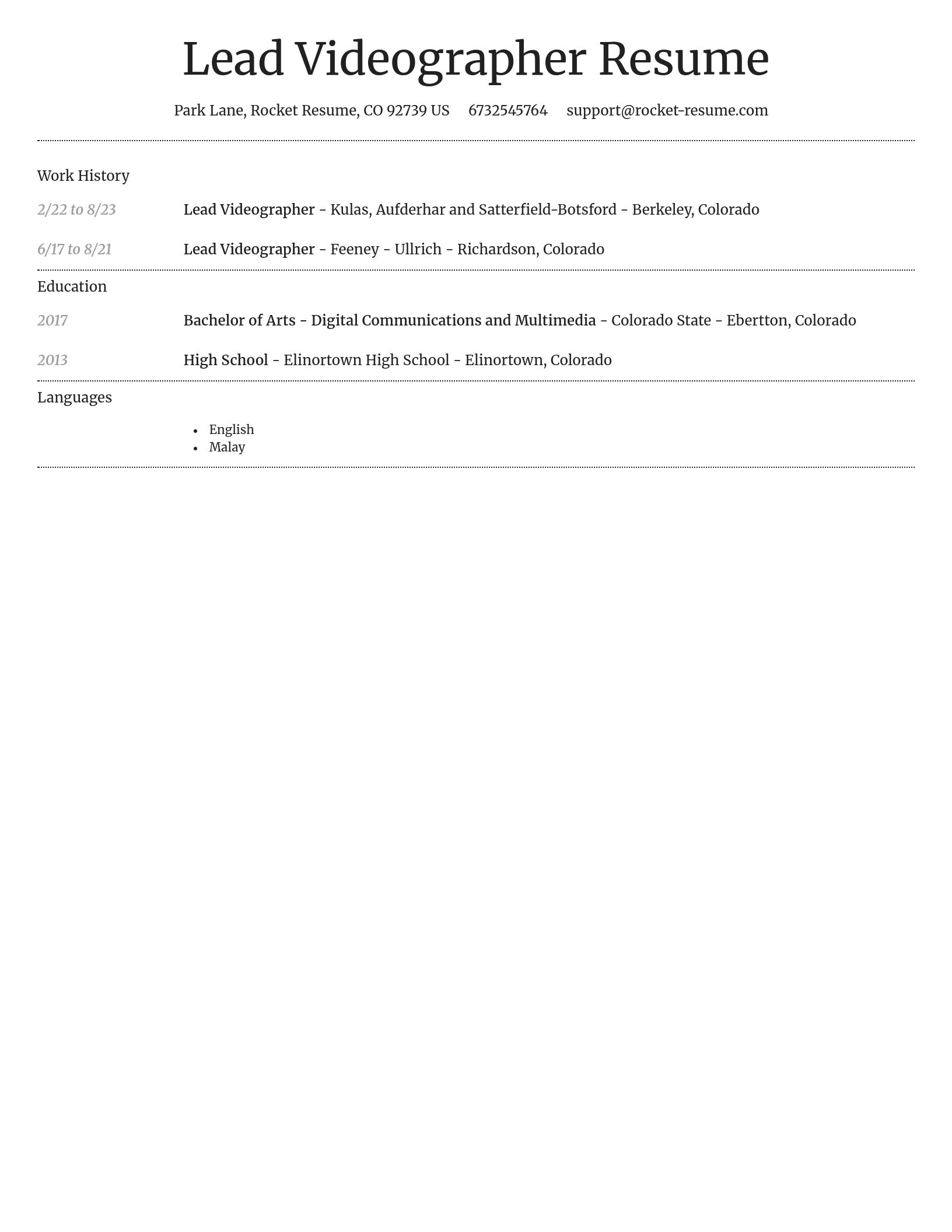 Dignified resume template