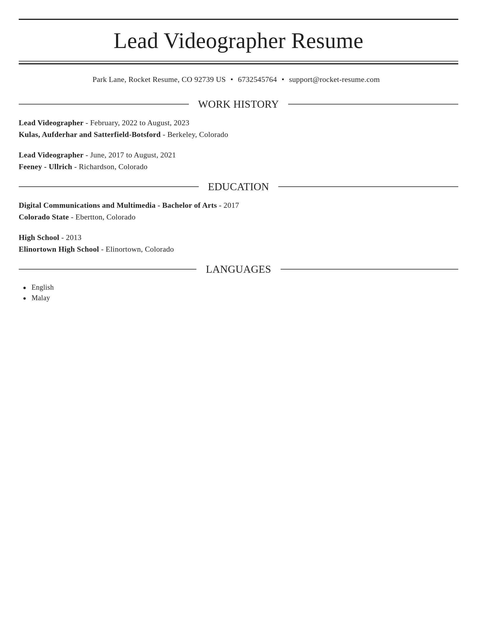 Elegant resume template