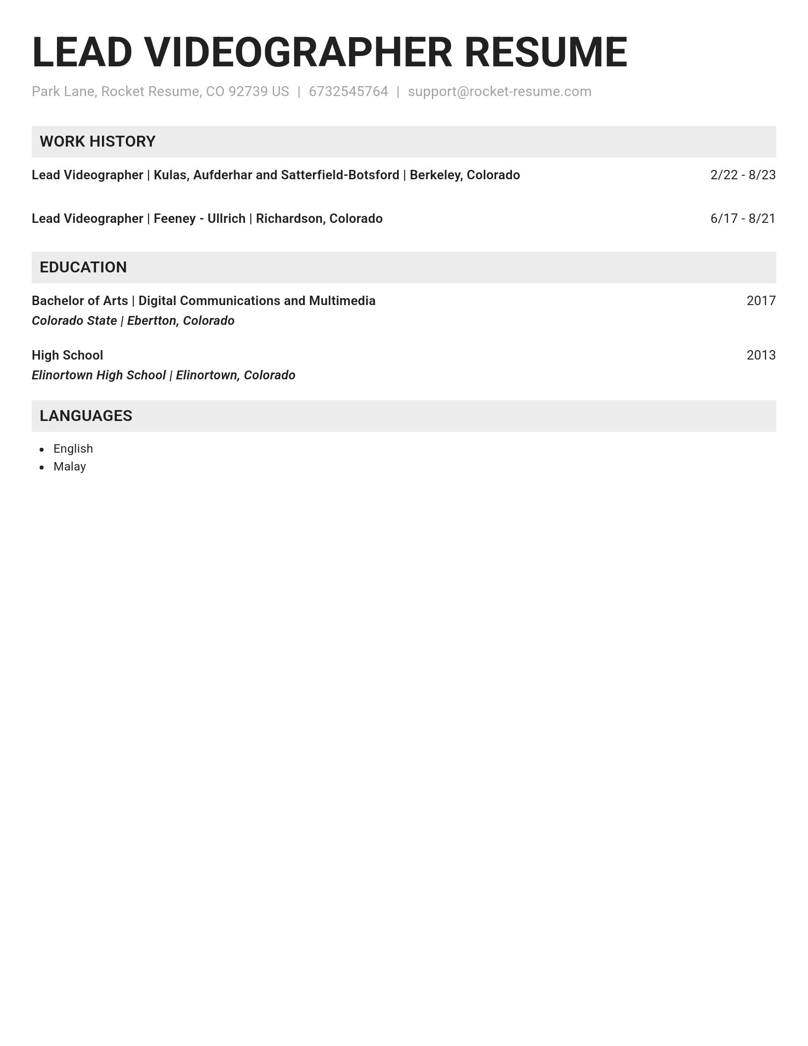 Genius resume template
