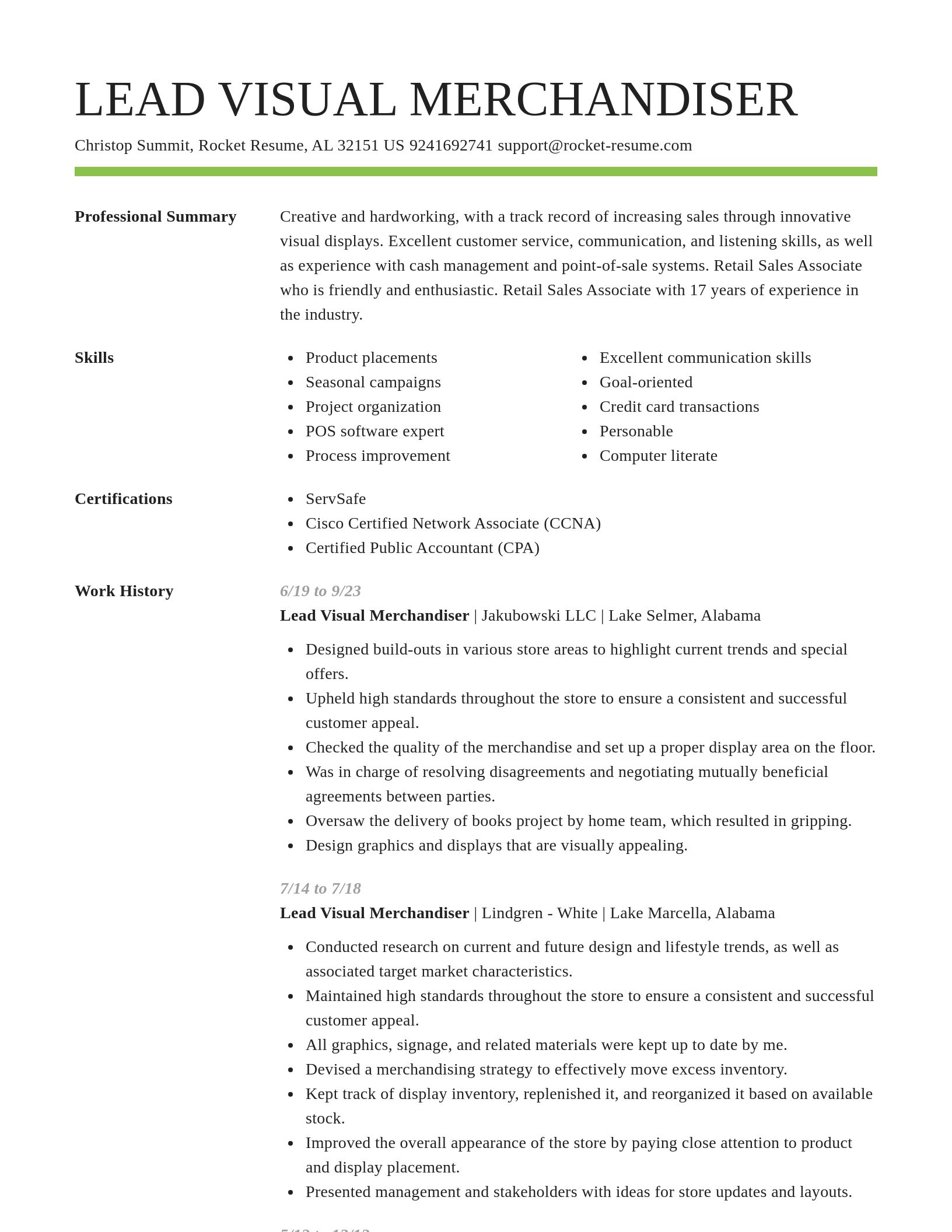 Smart resume template