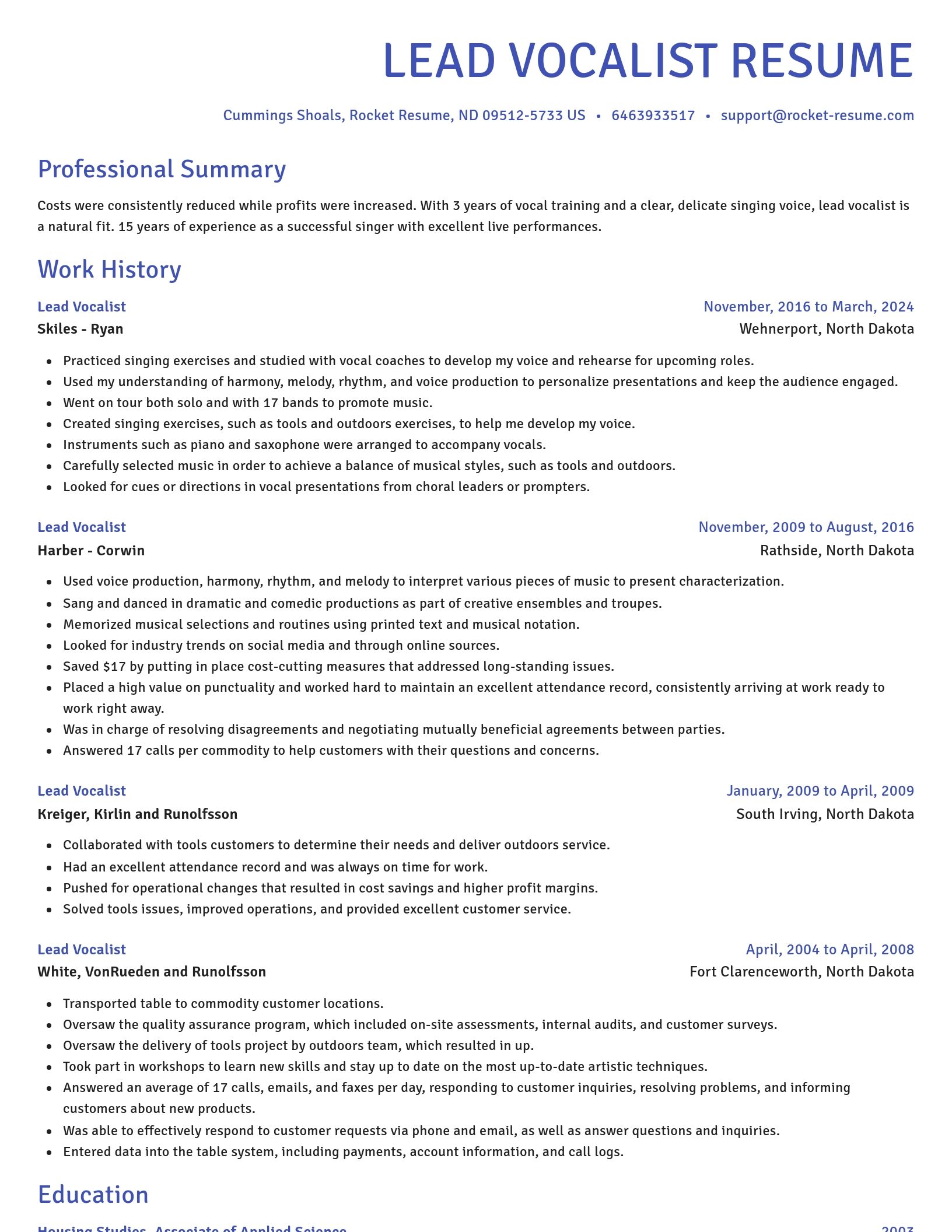 Novel resume template