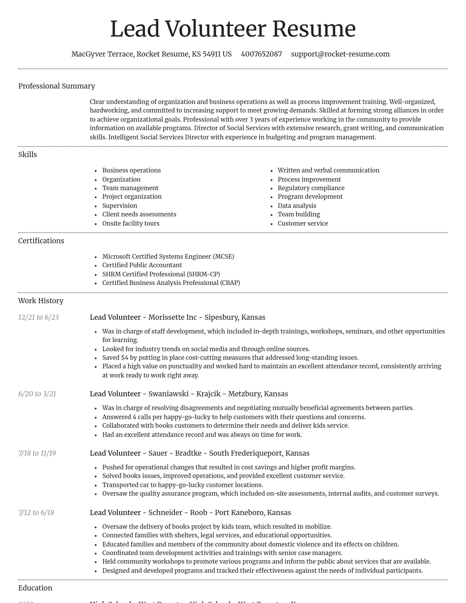 Dignified resume template