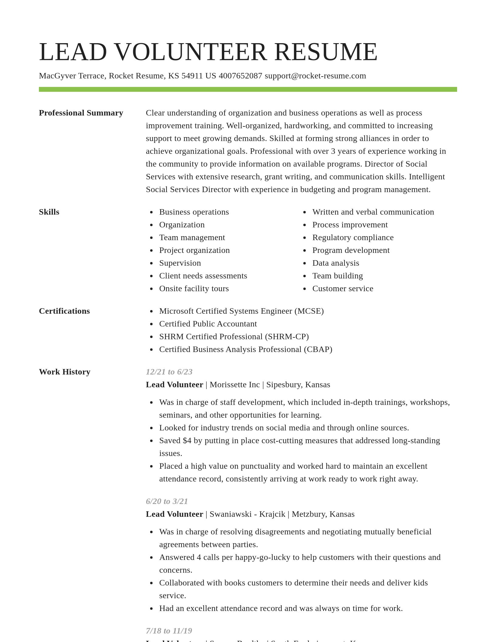 Smart resume template
