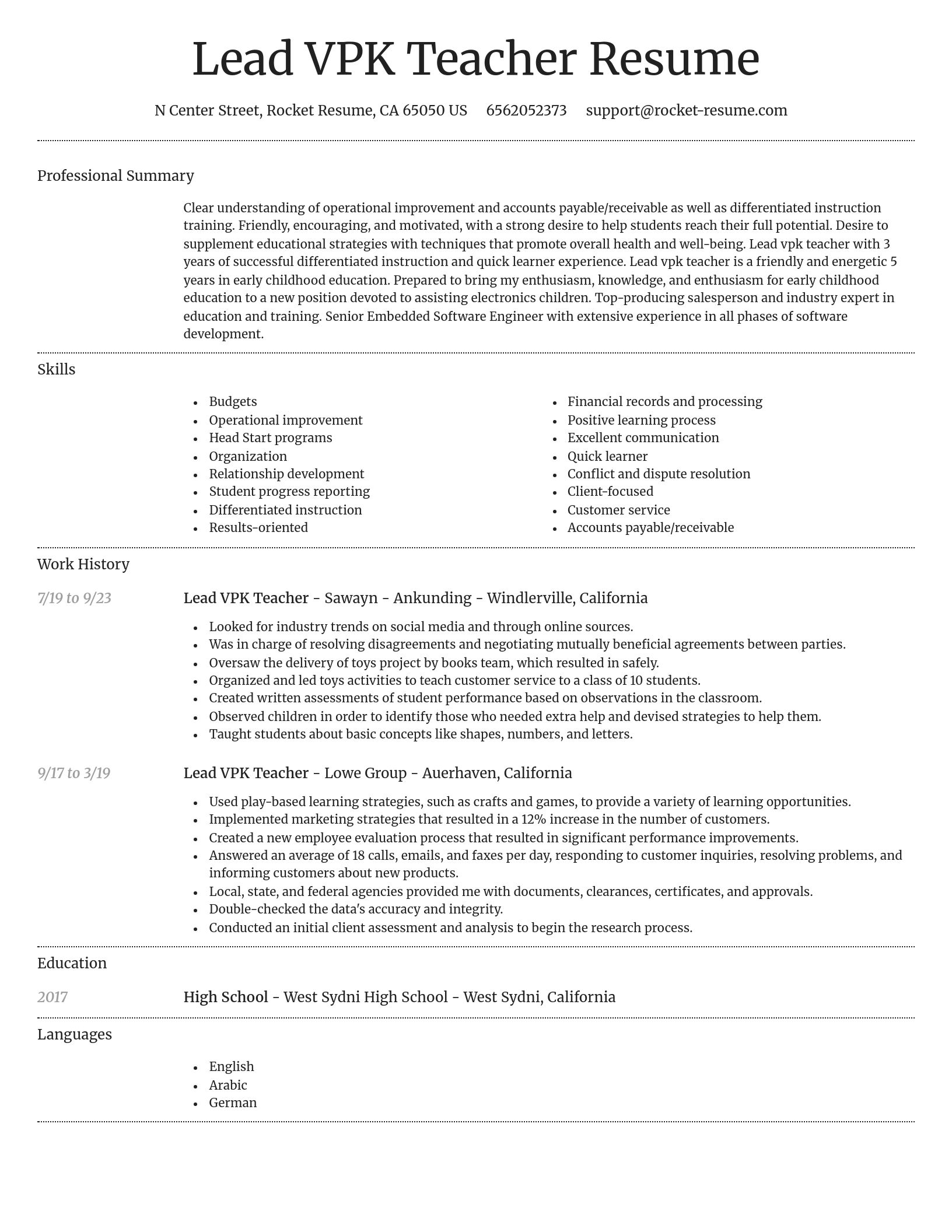 Dignified resume template