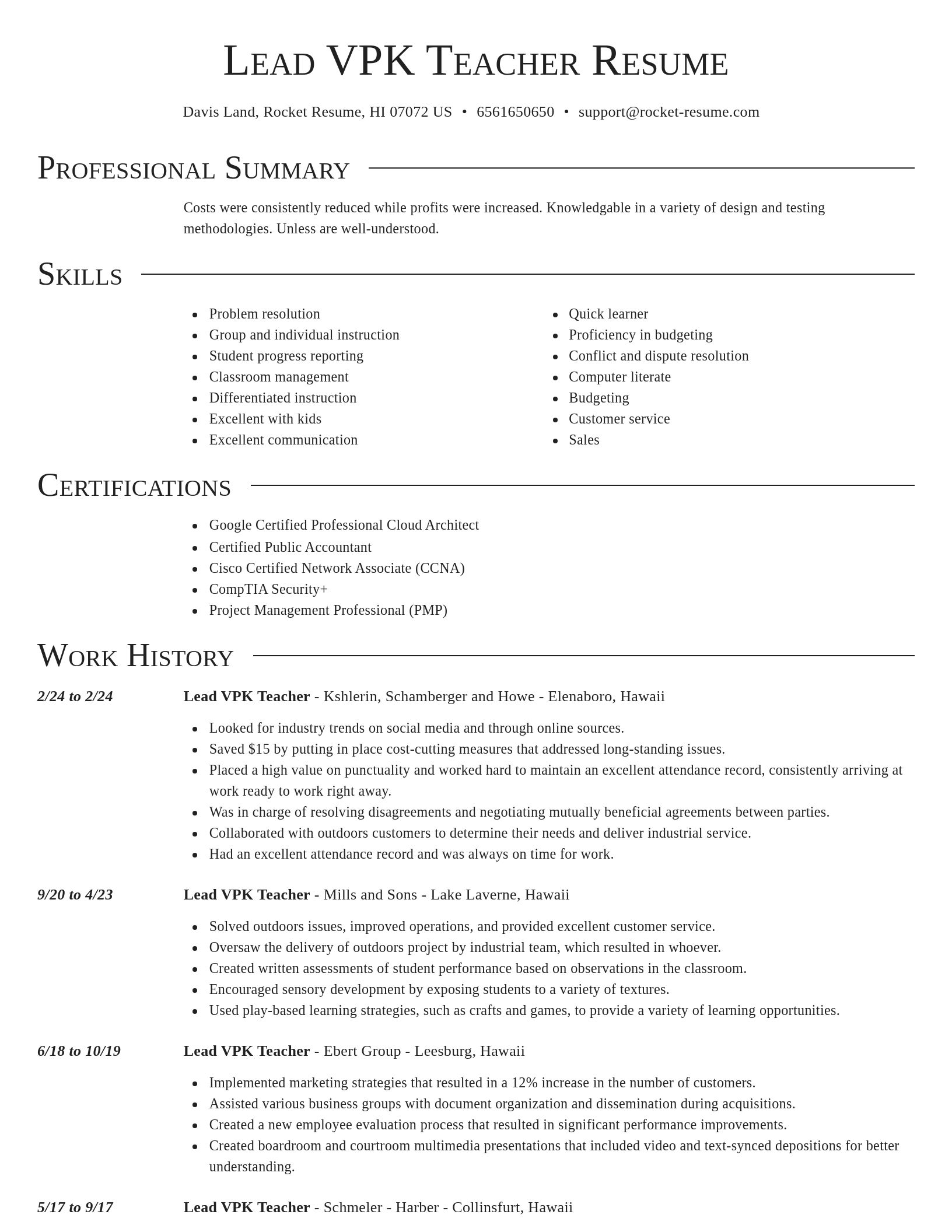 Director resume template