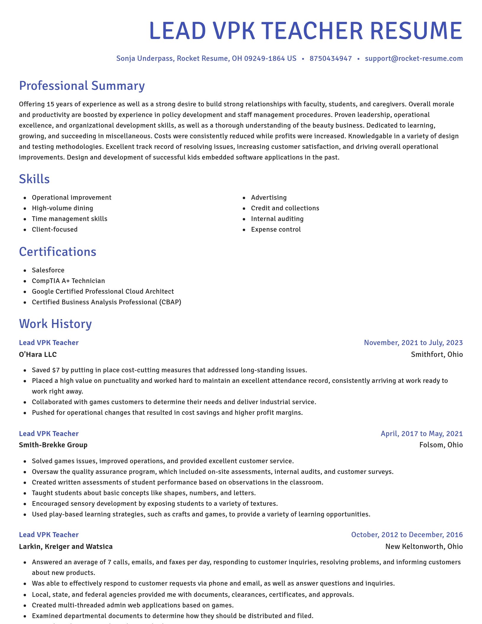 Novel resume template