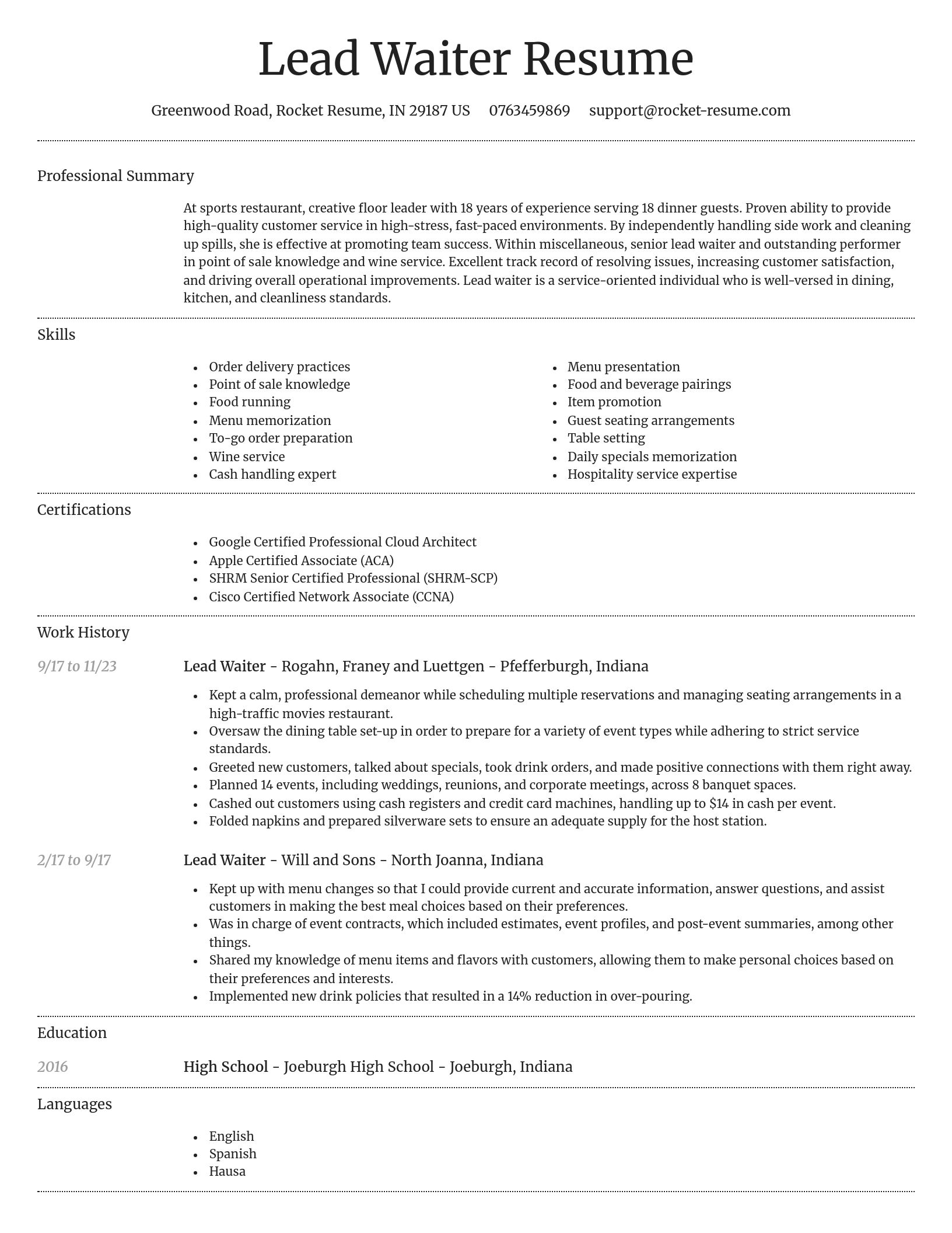 Dignified resume template