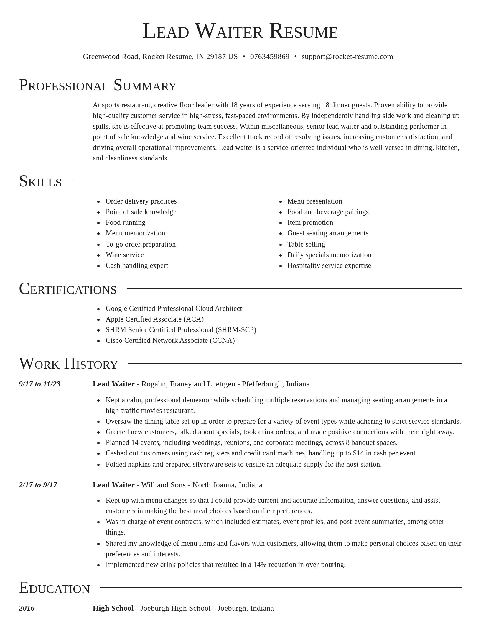 Director resume template