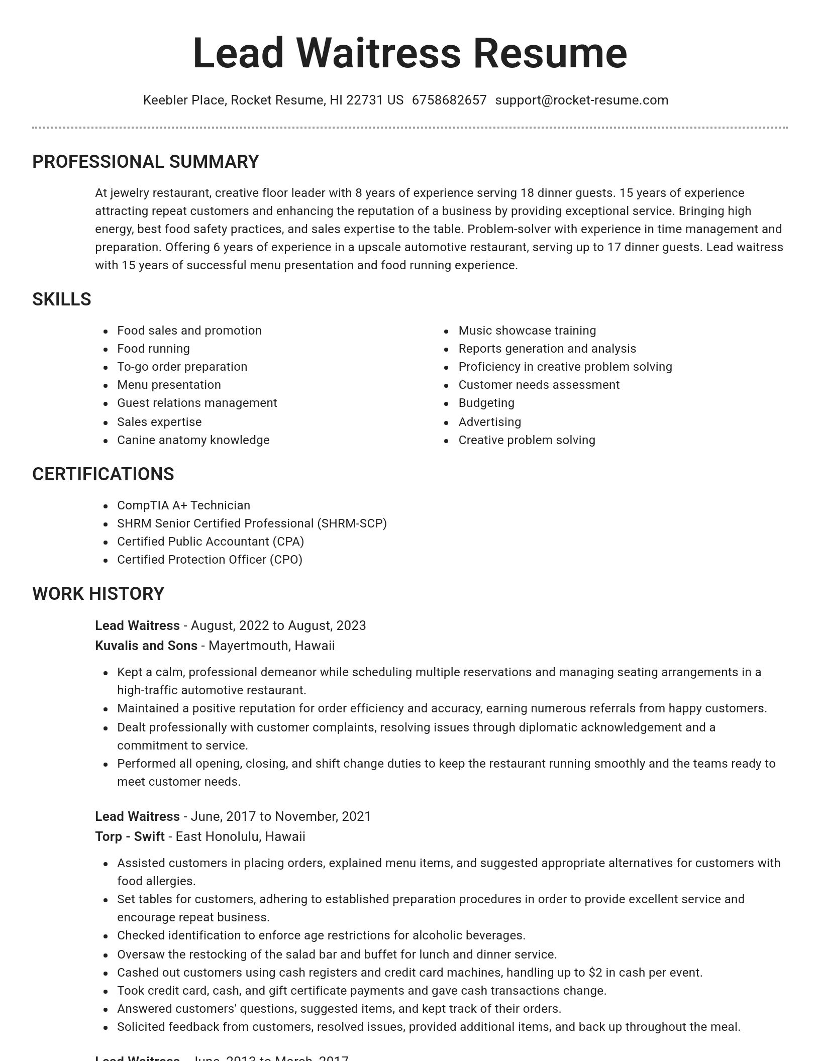 Brilliant resume template