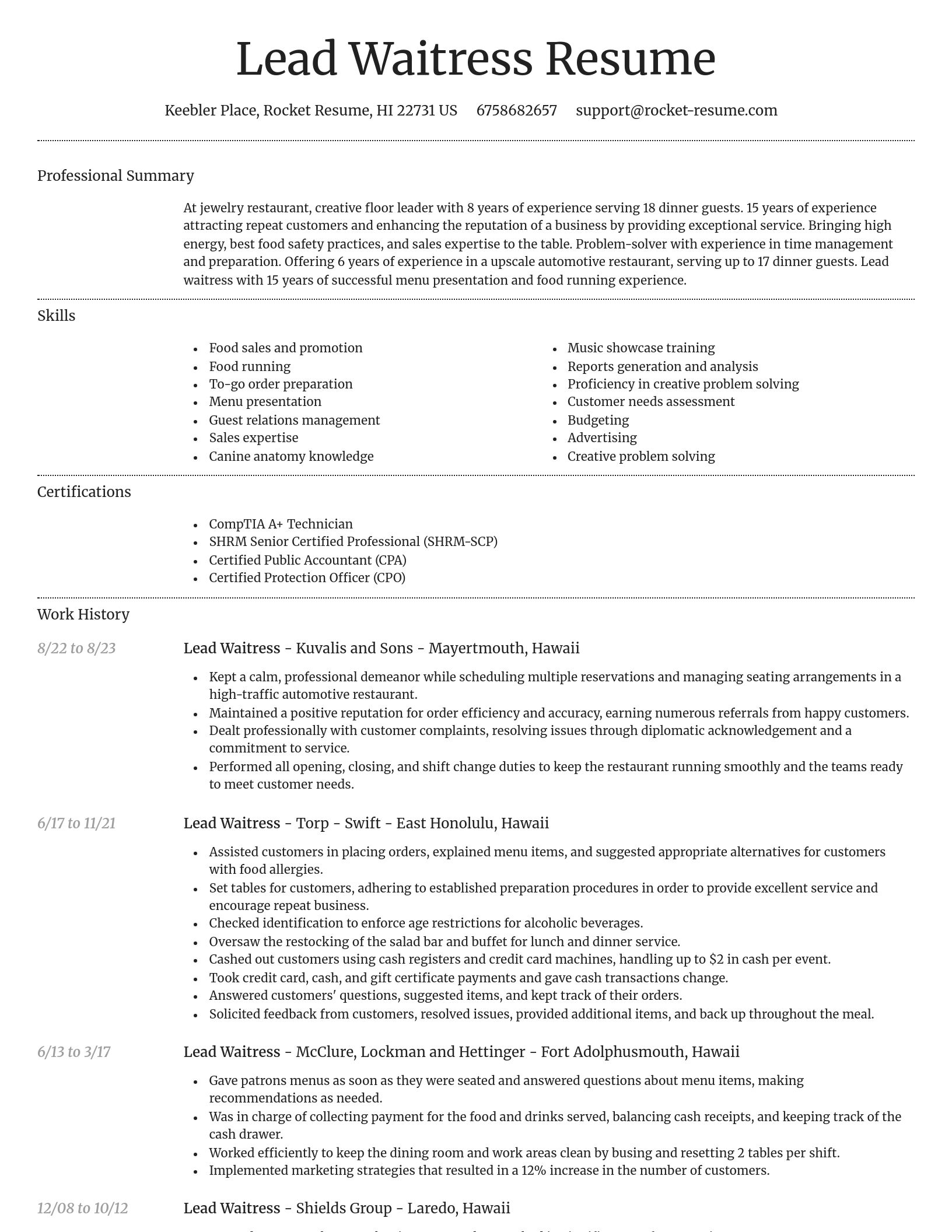 Dignified resume template
