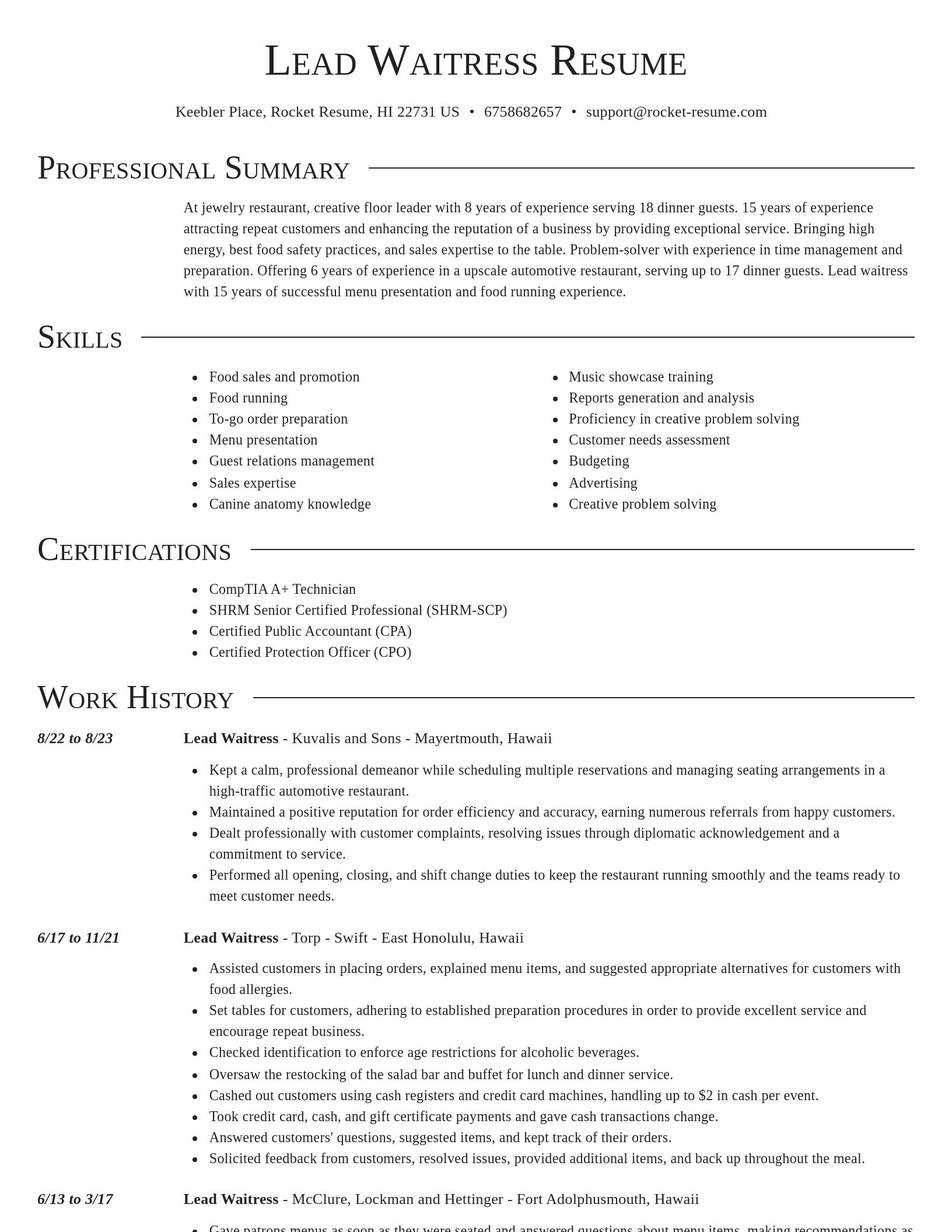 Director resume template