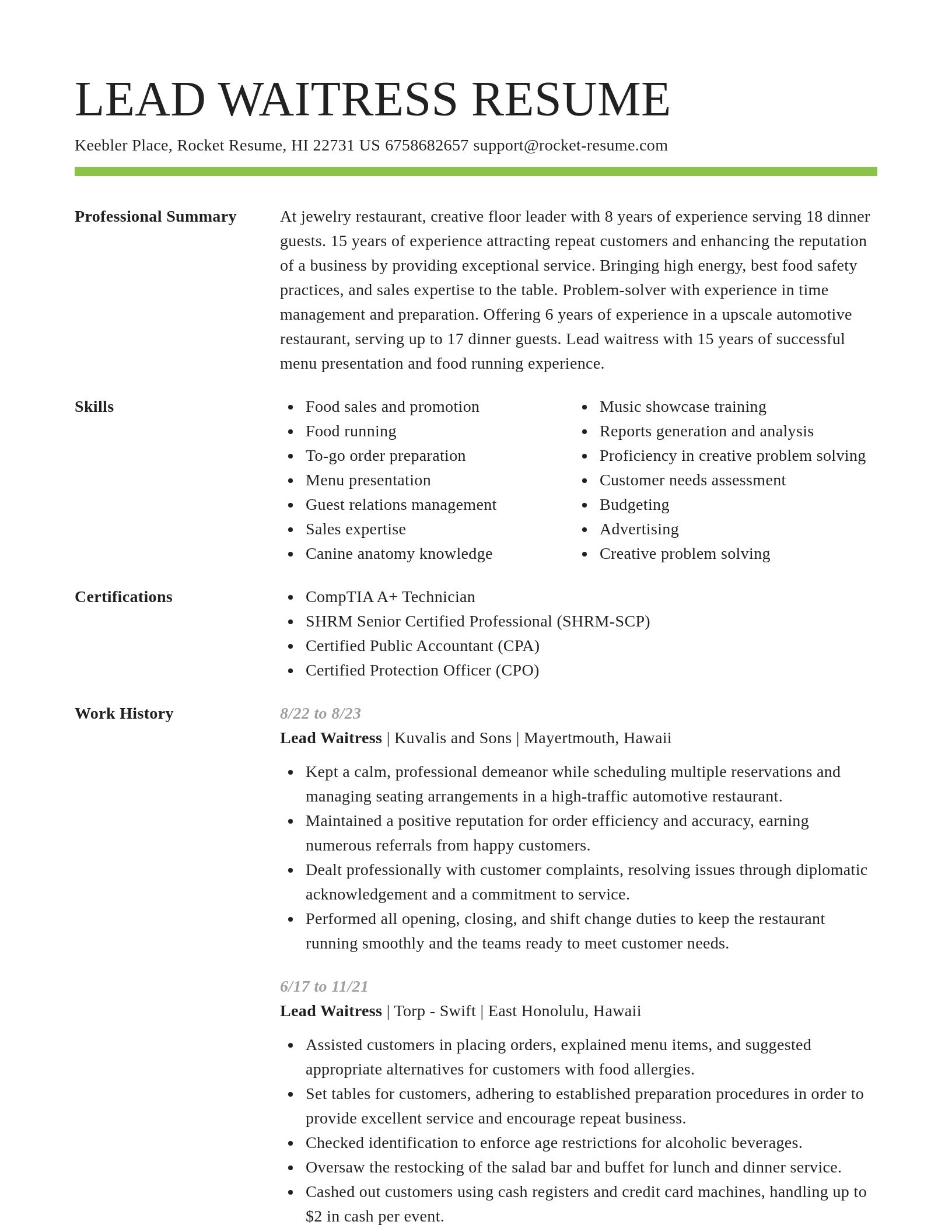 Smart resume template
