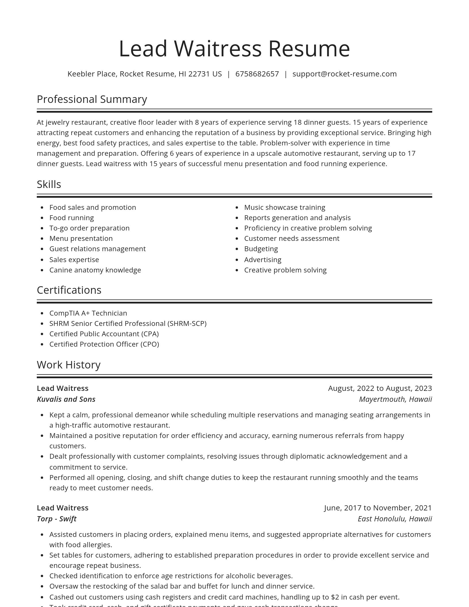 Spotlight resume template