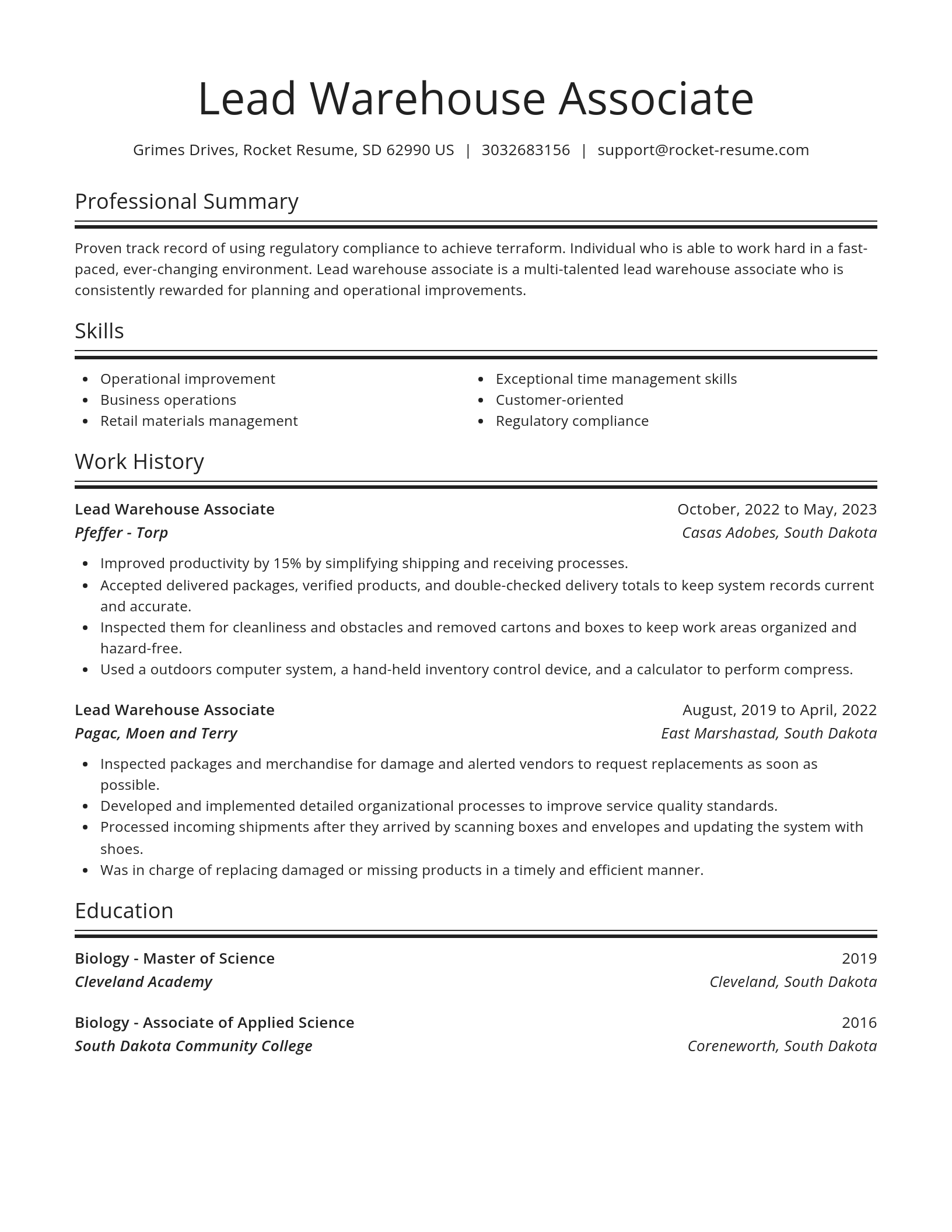 Spotlight resume template