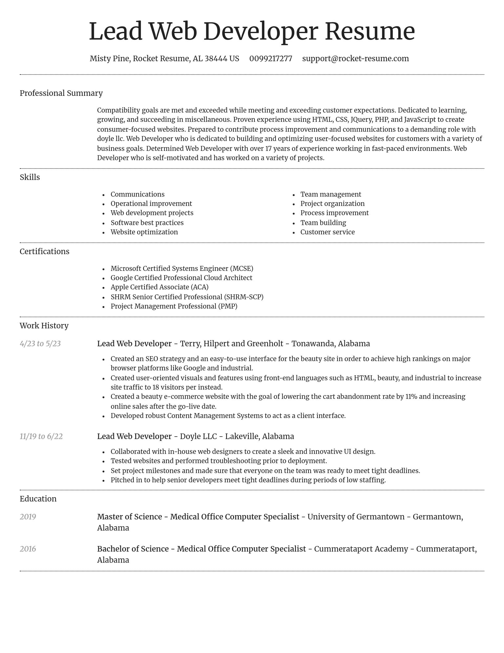 Dignified resume template