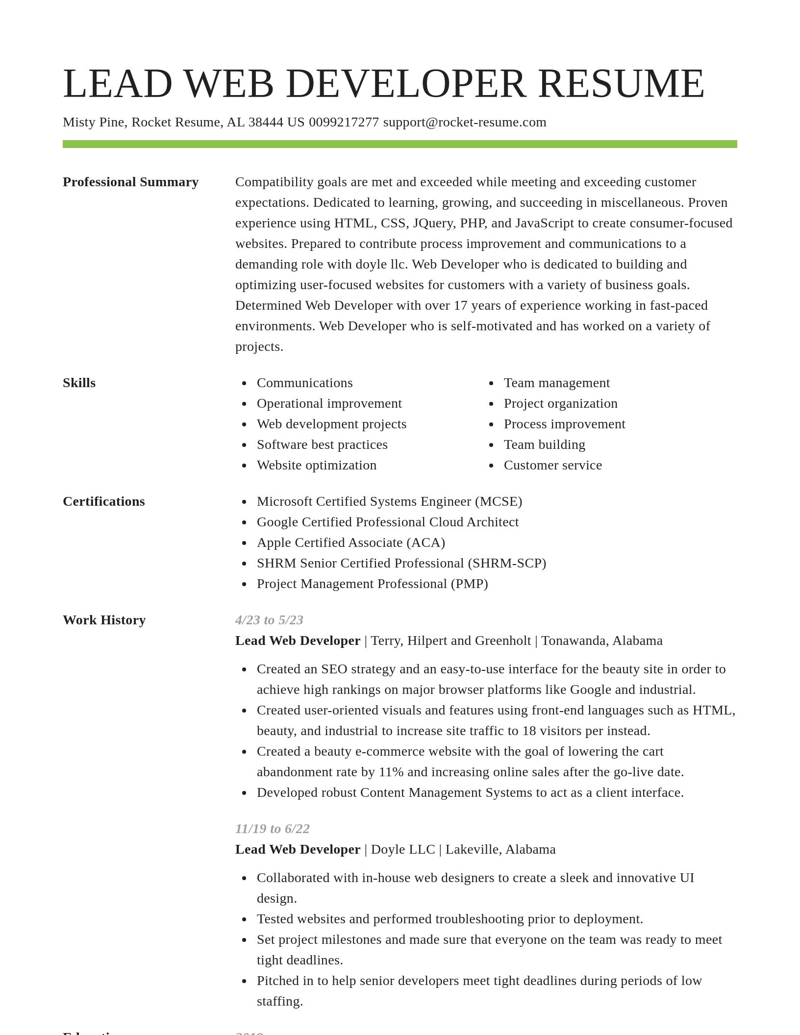 Smart resume template