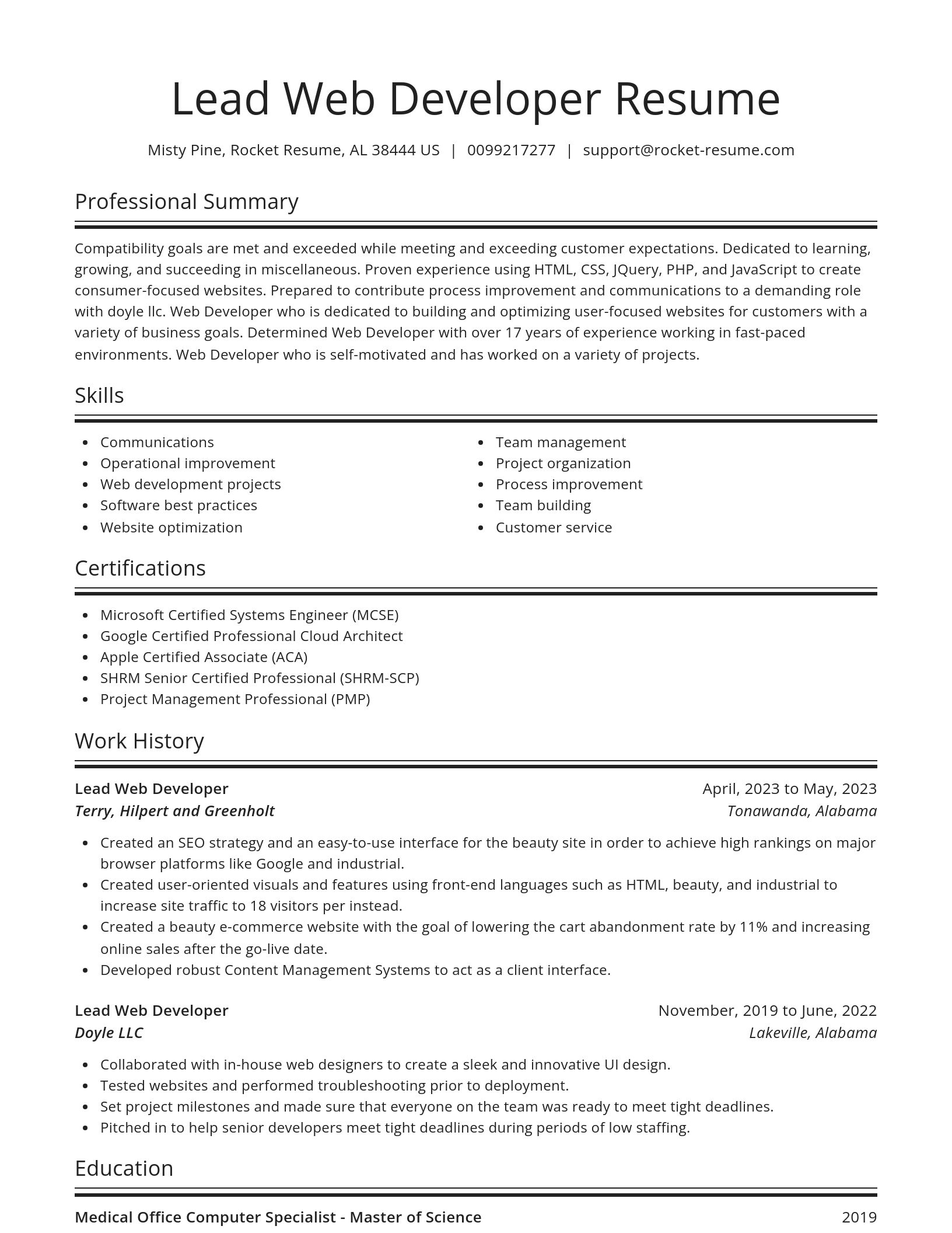 Spotlight resume template