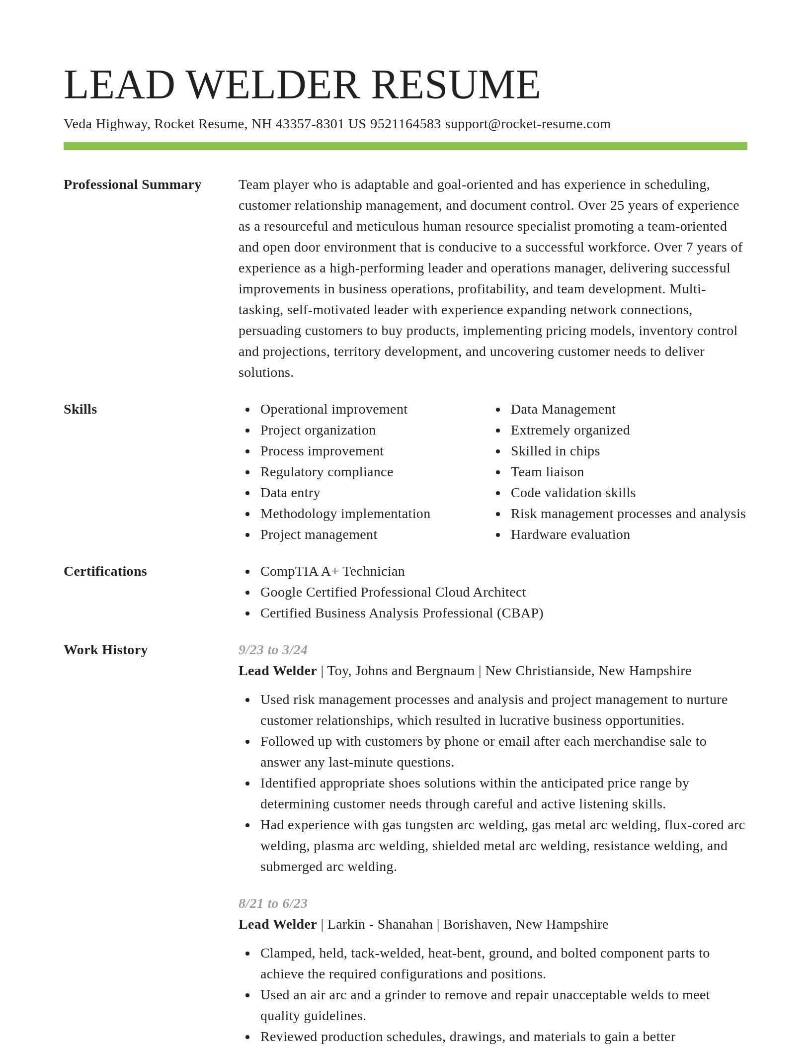 Smart resume template